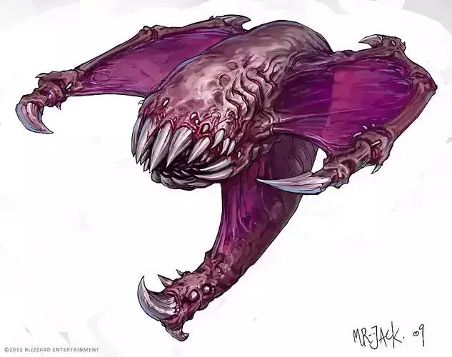 Scourge creature with claws and teeth 3D print model