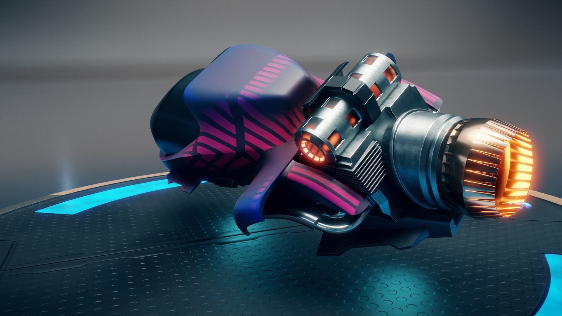 sci-fi Hoverbike 3D model_5