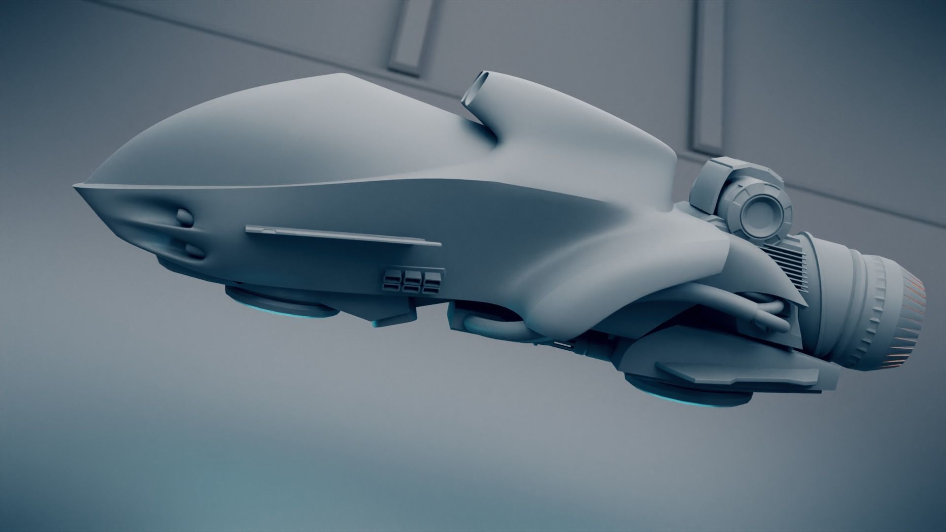 sci-fi Hoverbike 3D model_8