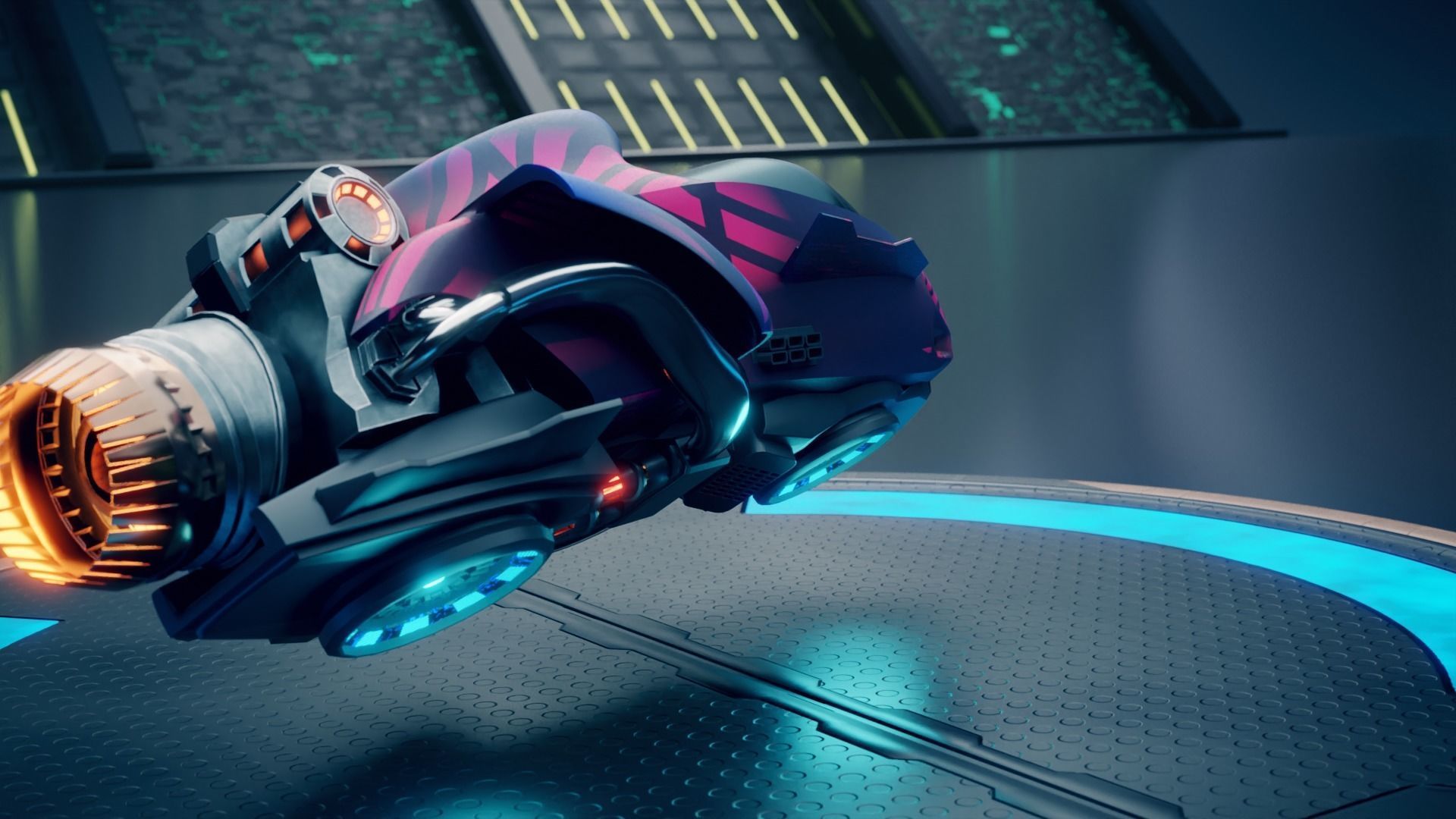 sci-fi Hoverbike 3D model_6