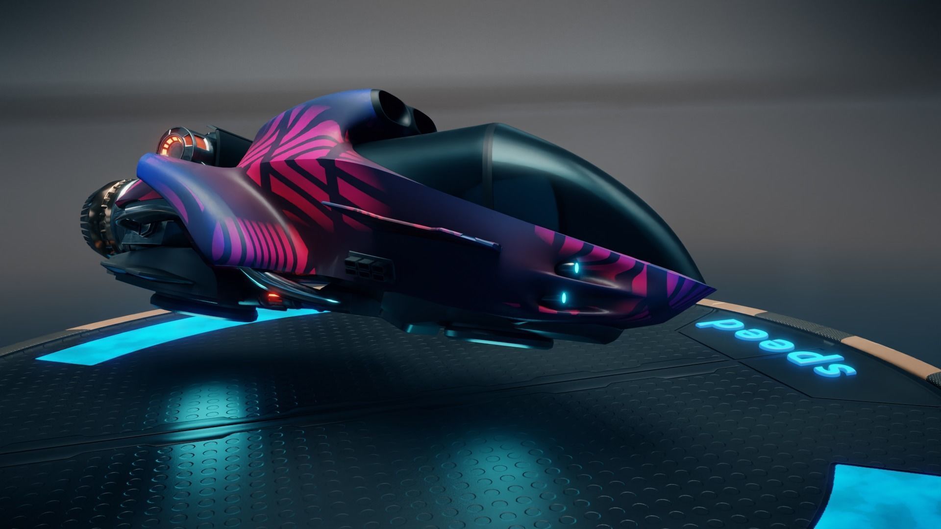 sci-fi Hoverbike 3D model_3