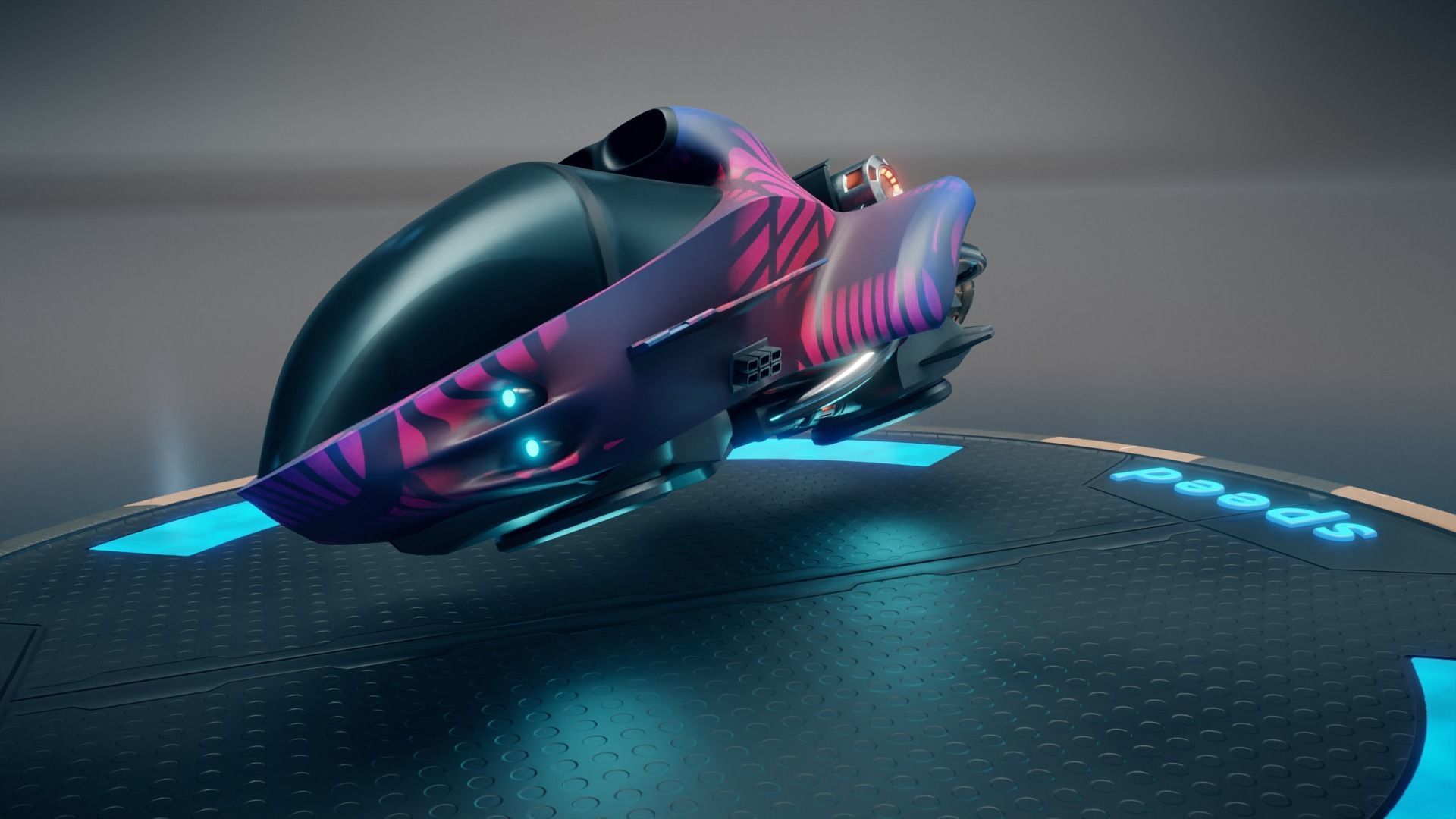 sci-fi Hoverbike 3D model_4