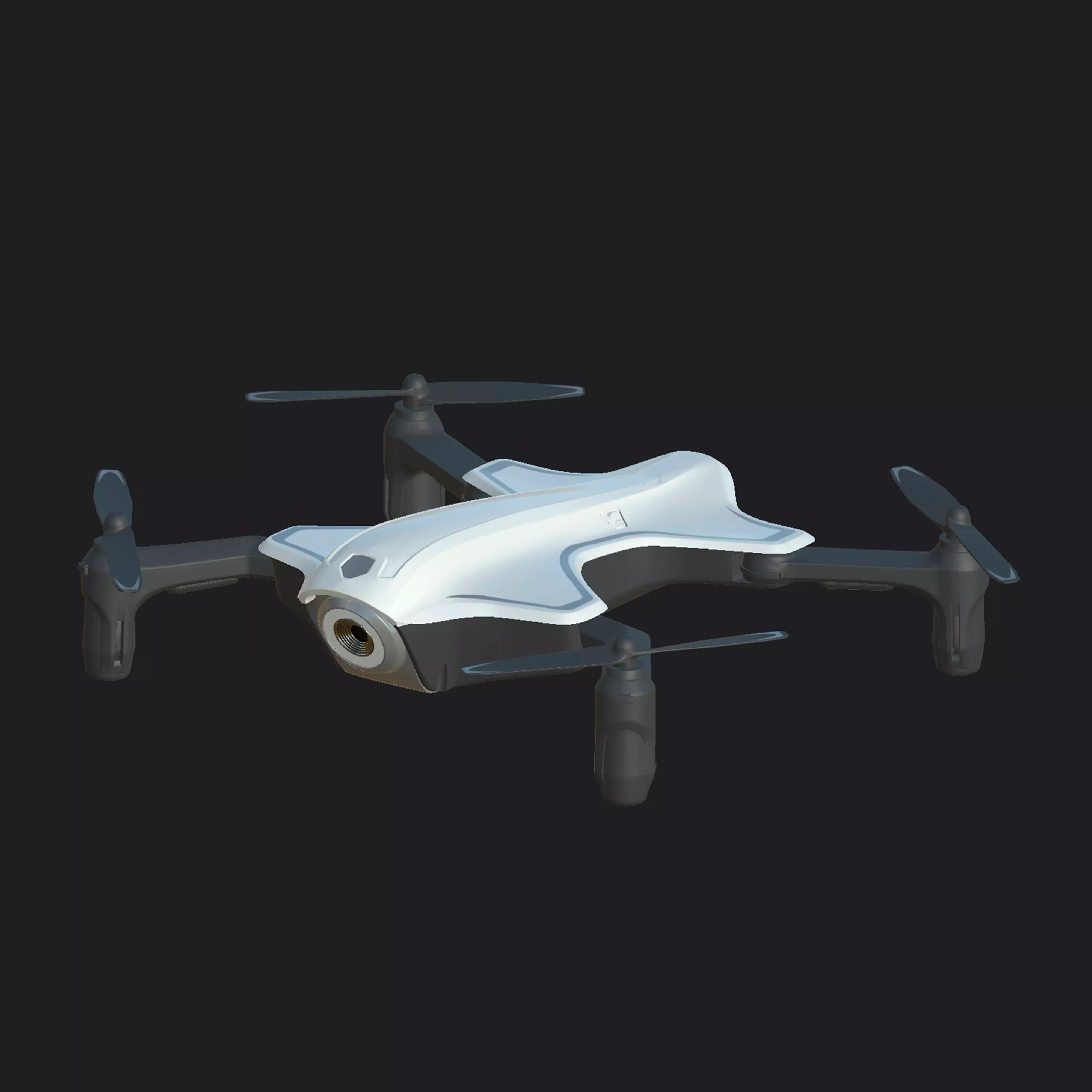 Drone with front camera Low-poly 3D model_0