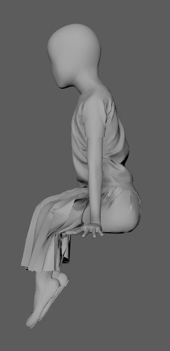 Mannequin Child Female - E 3D model_2