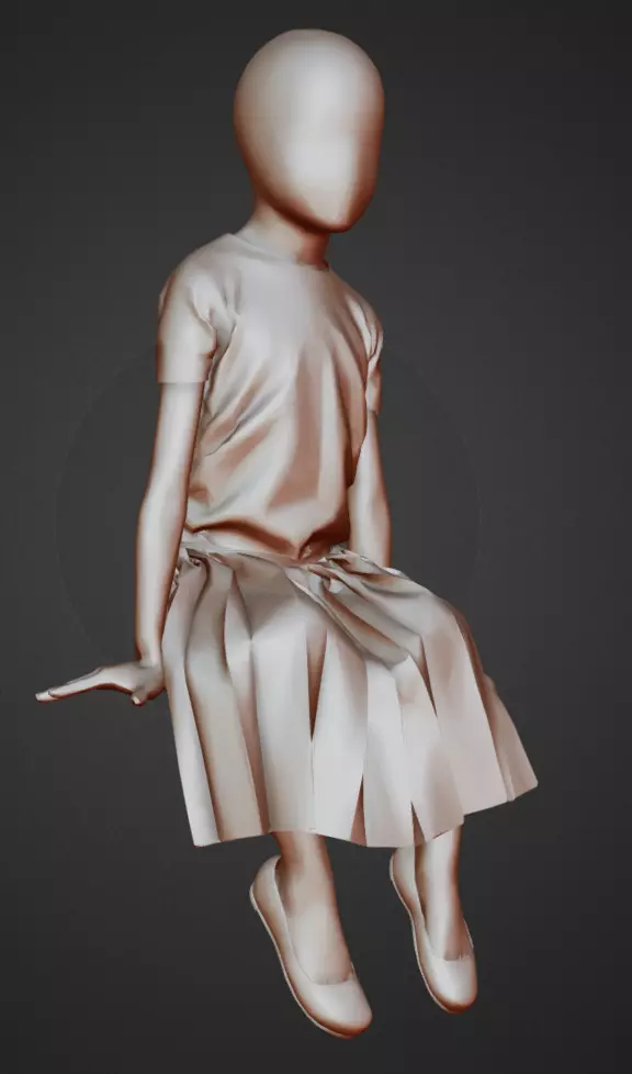 Mannequin Child Female - E 3D model_0