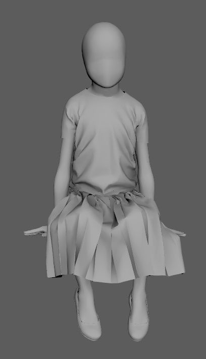 Mannequin Child Female - E 3D model_1