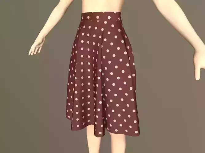 Flared Polka Dot Skirt