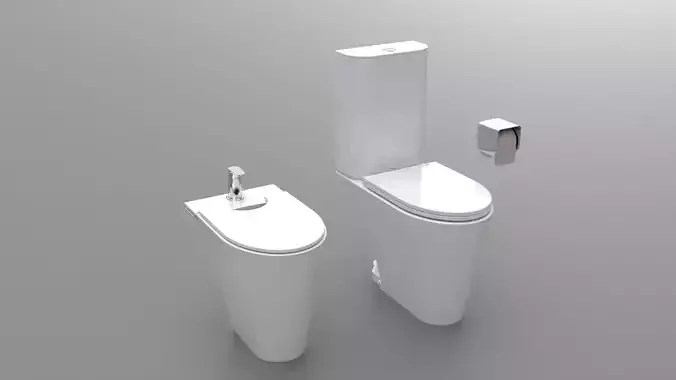Toilet set two toilets 3D model