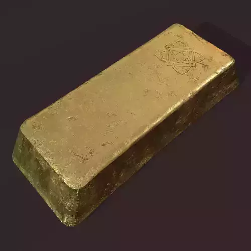 Gold Ingot Large Low-poly 3D model