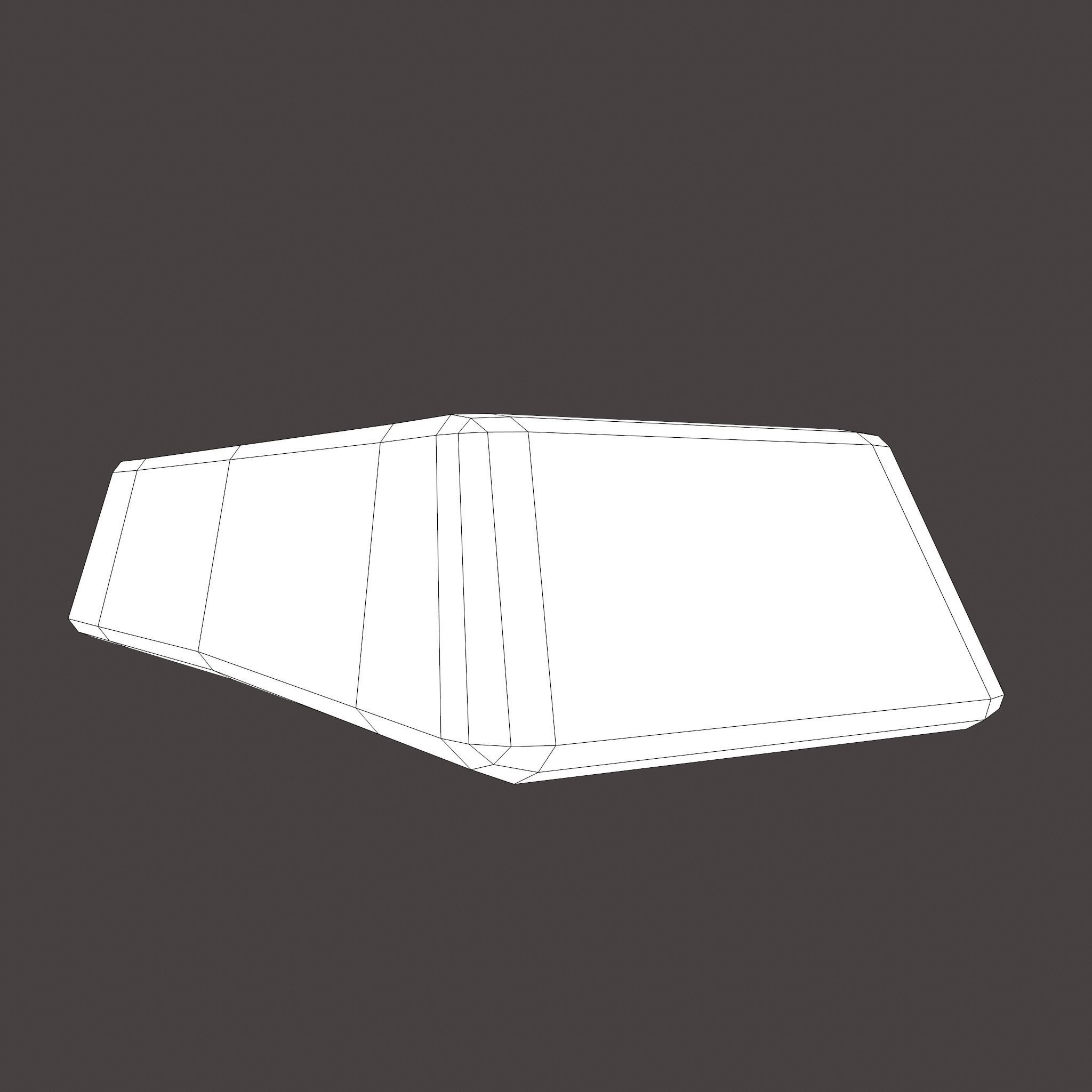 Gold Ingot Large Low-poly 3D model_19
