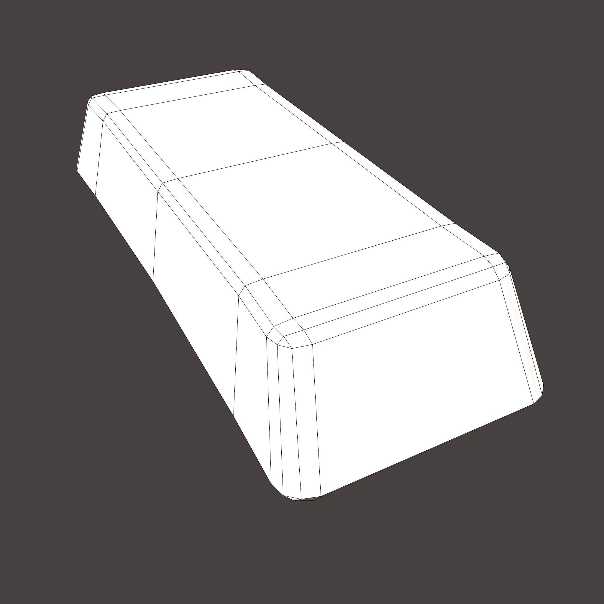 Gold Ingot Large Low-poly 3D model_22