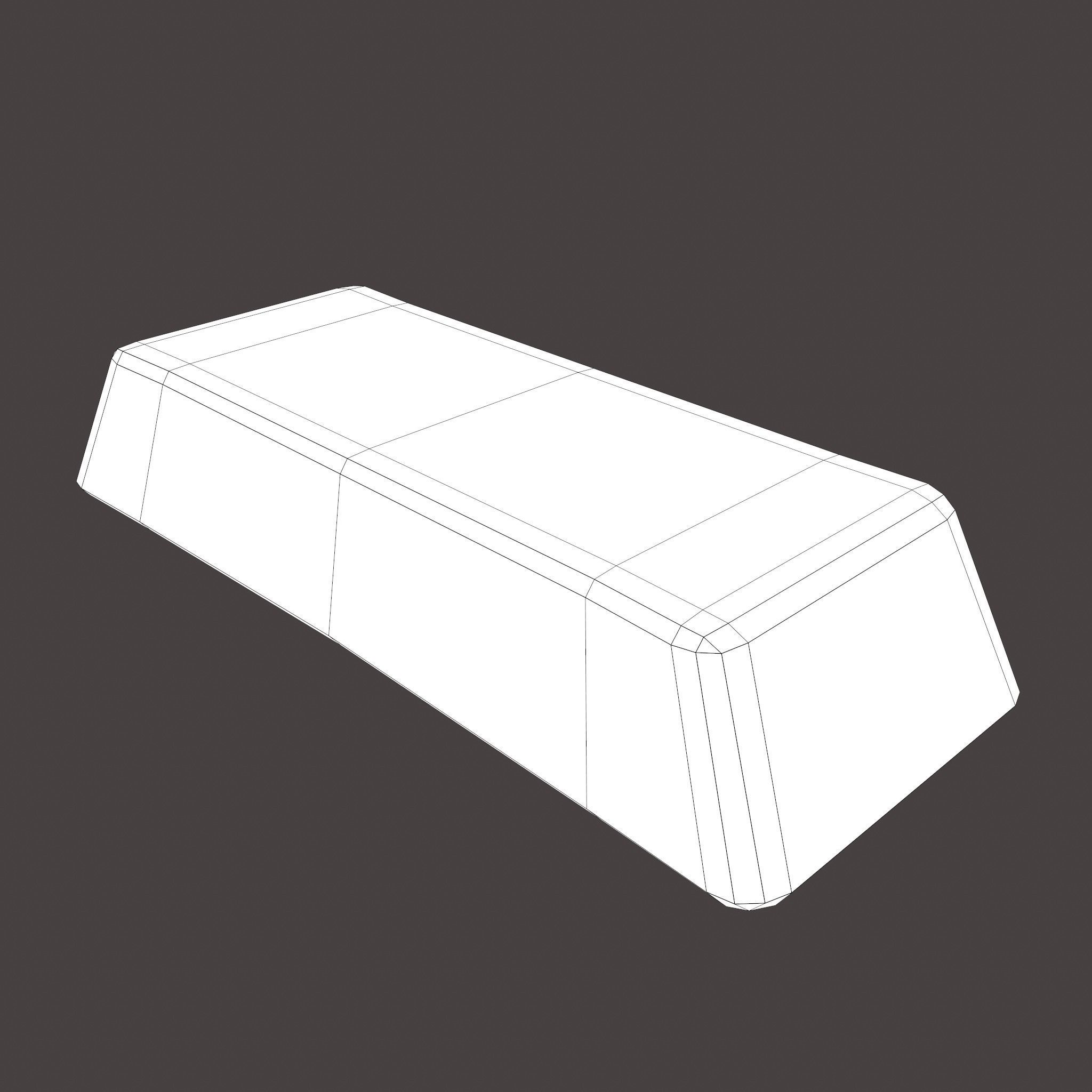 Gold Ingot Large Low-poly 3D model_25