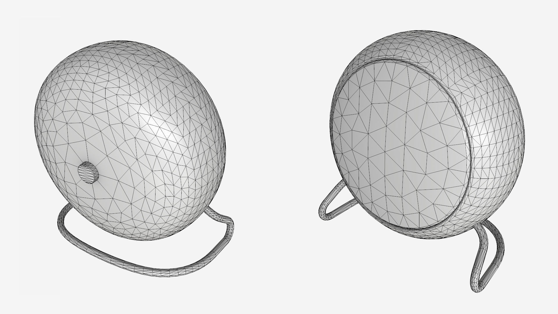  Table Clock Set Low-poly 3D model_1