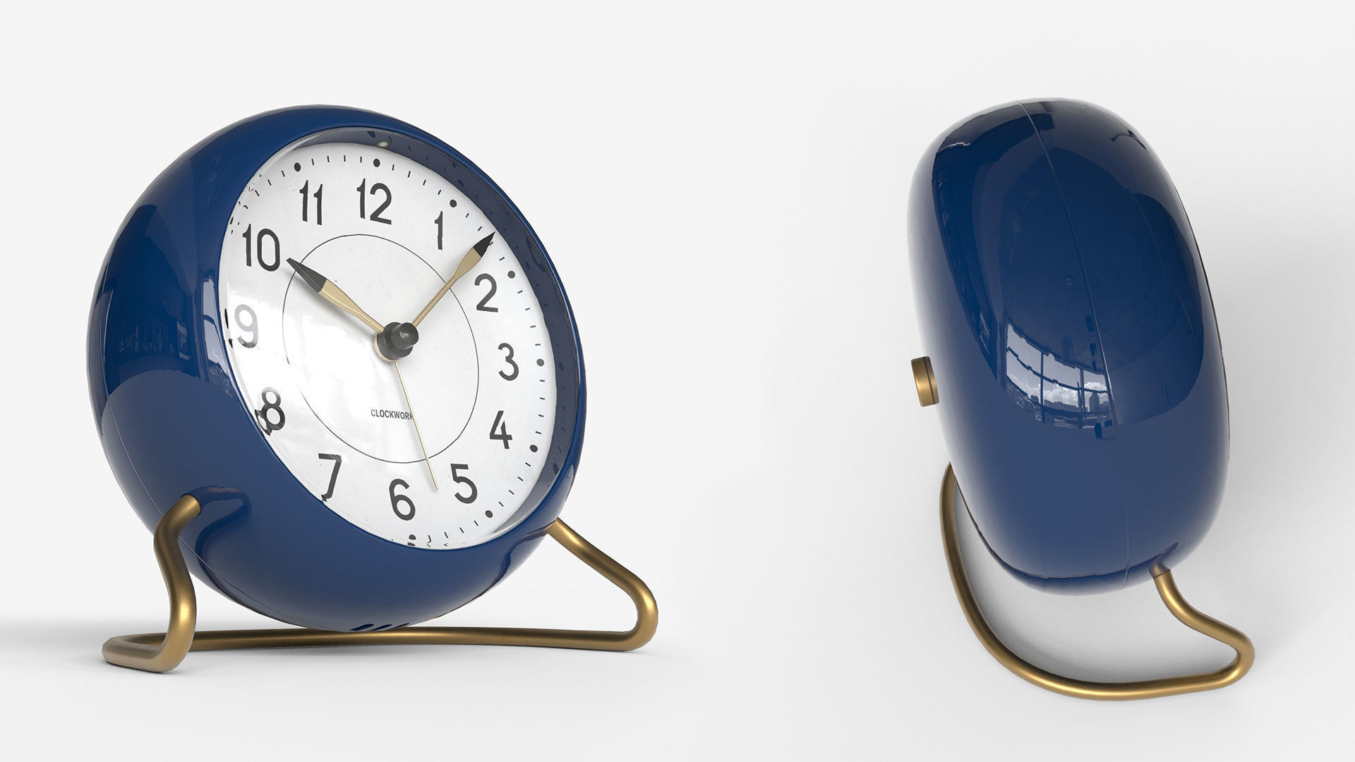  Table Clock Set Low-poly 3D model_5