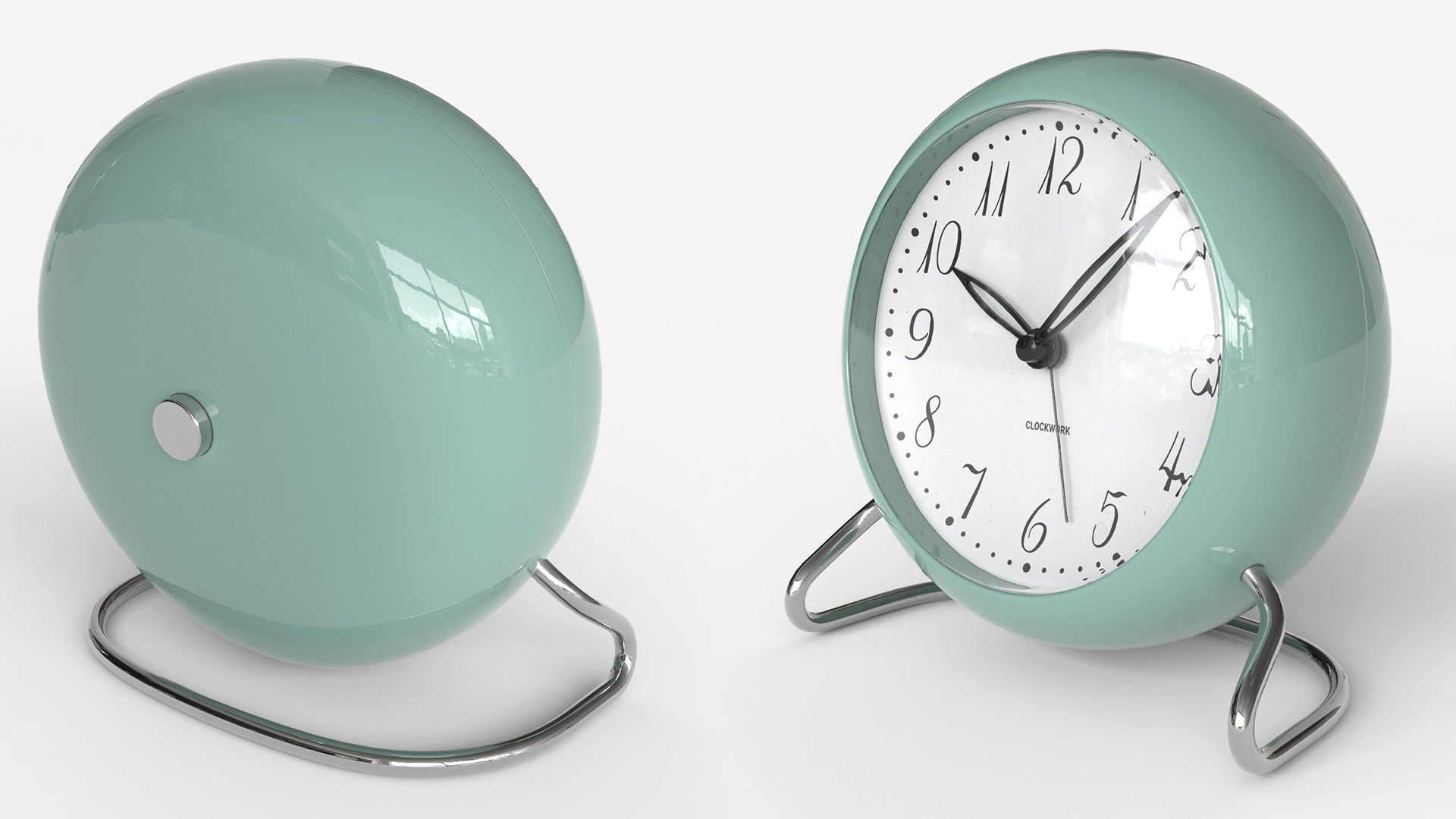  Table Clock Set Low-poly 3D model_8