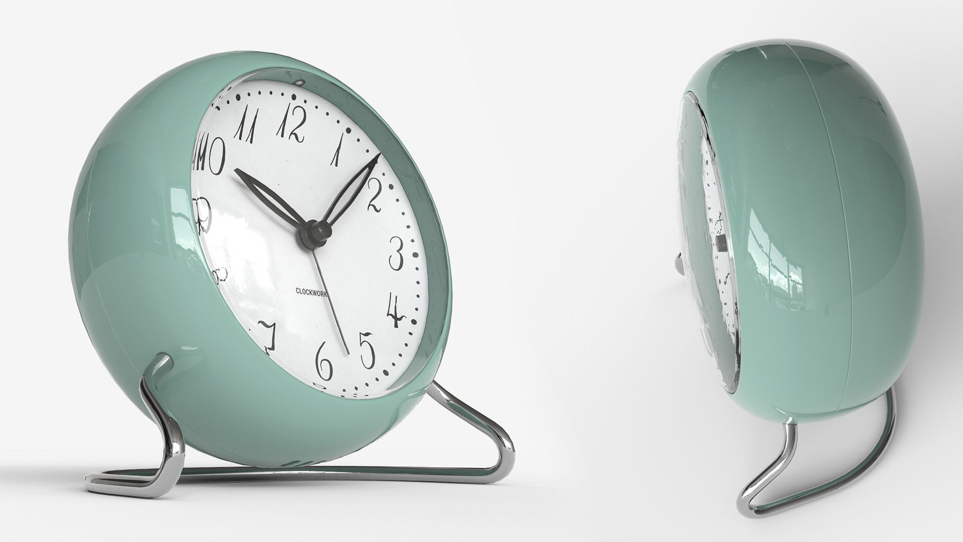  Table Clock Set Low-poly 3D model_9