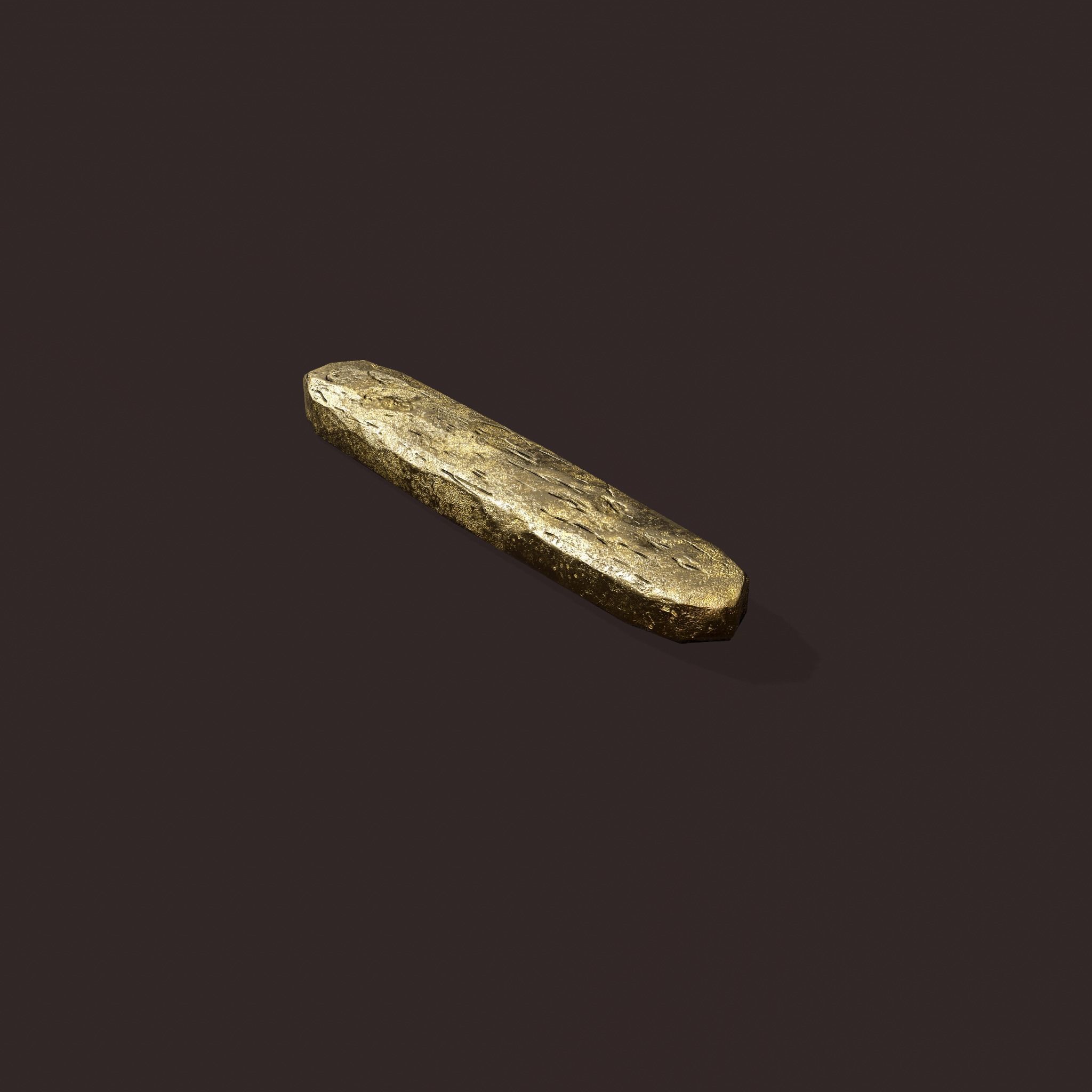 Gold Ingot Medium Low-poly 3D model_15