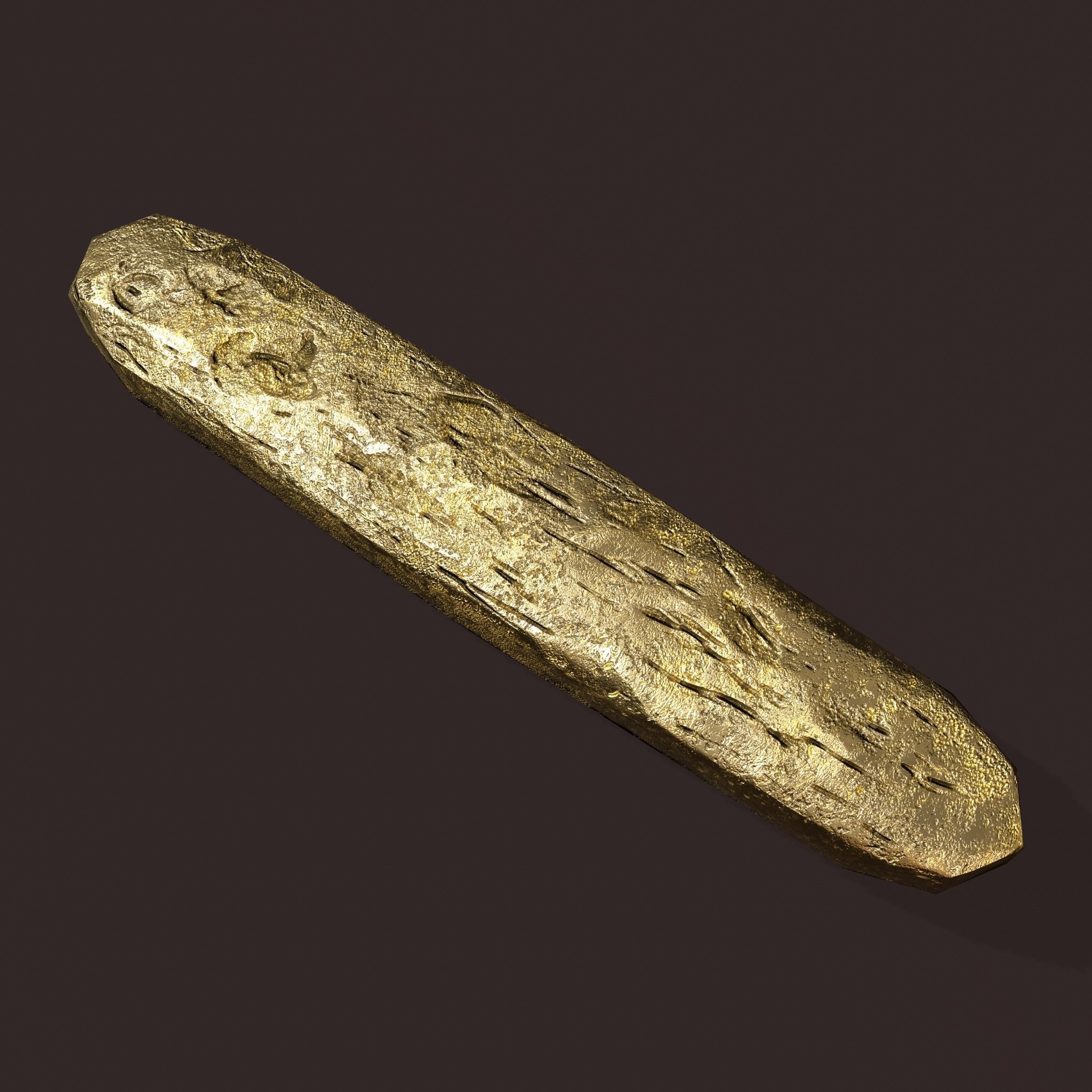 Gold Ingot Medium Low-poly 3D model_18