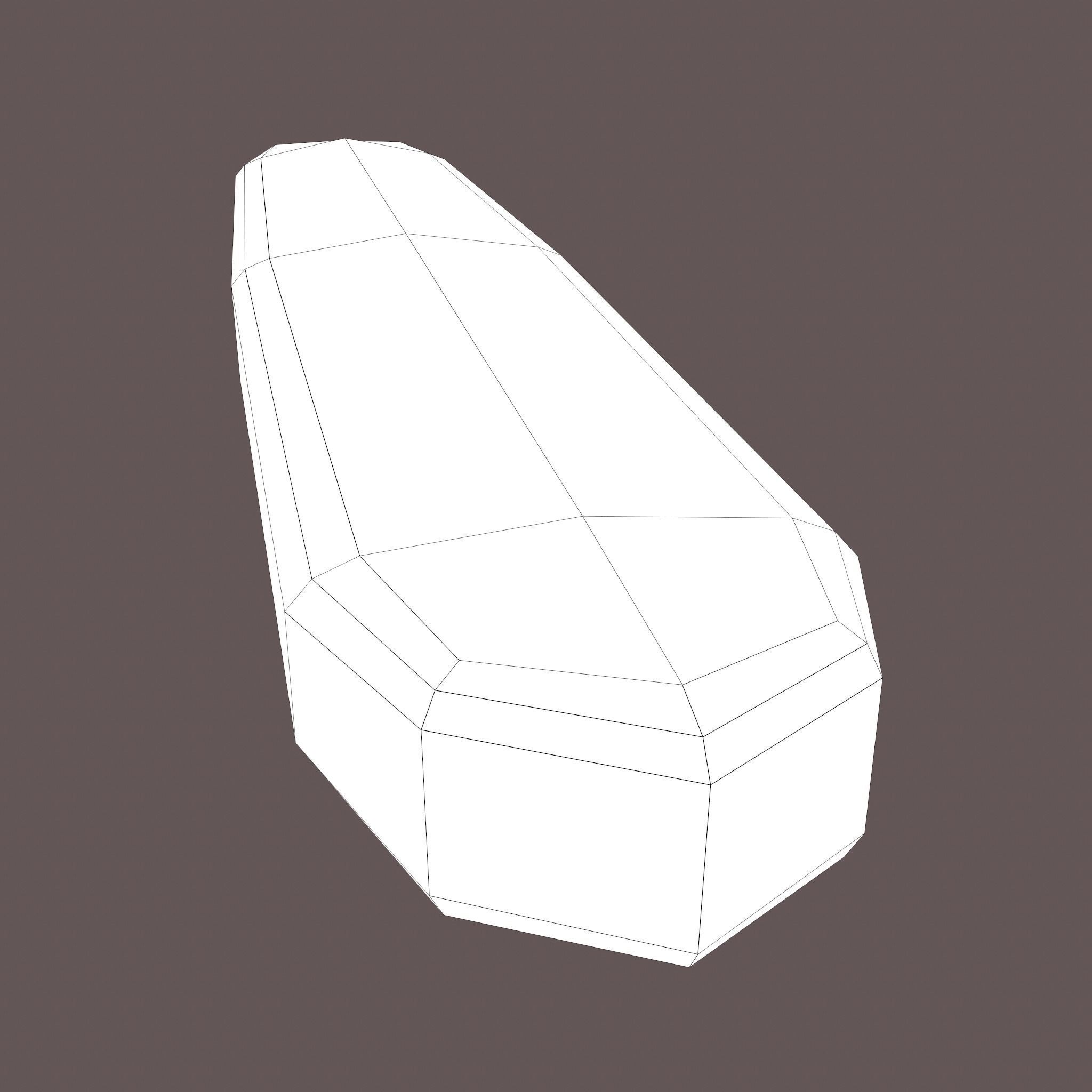 Gold Ingot Medium Low-poly 3D model_34