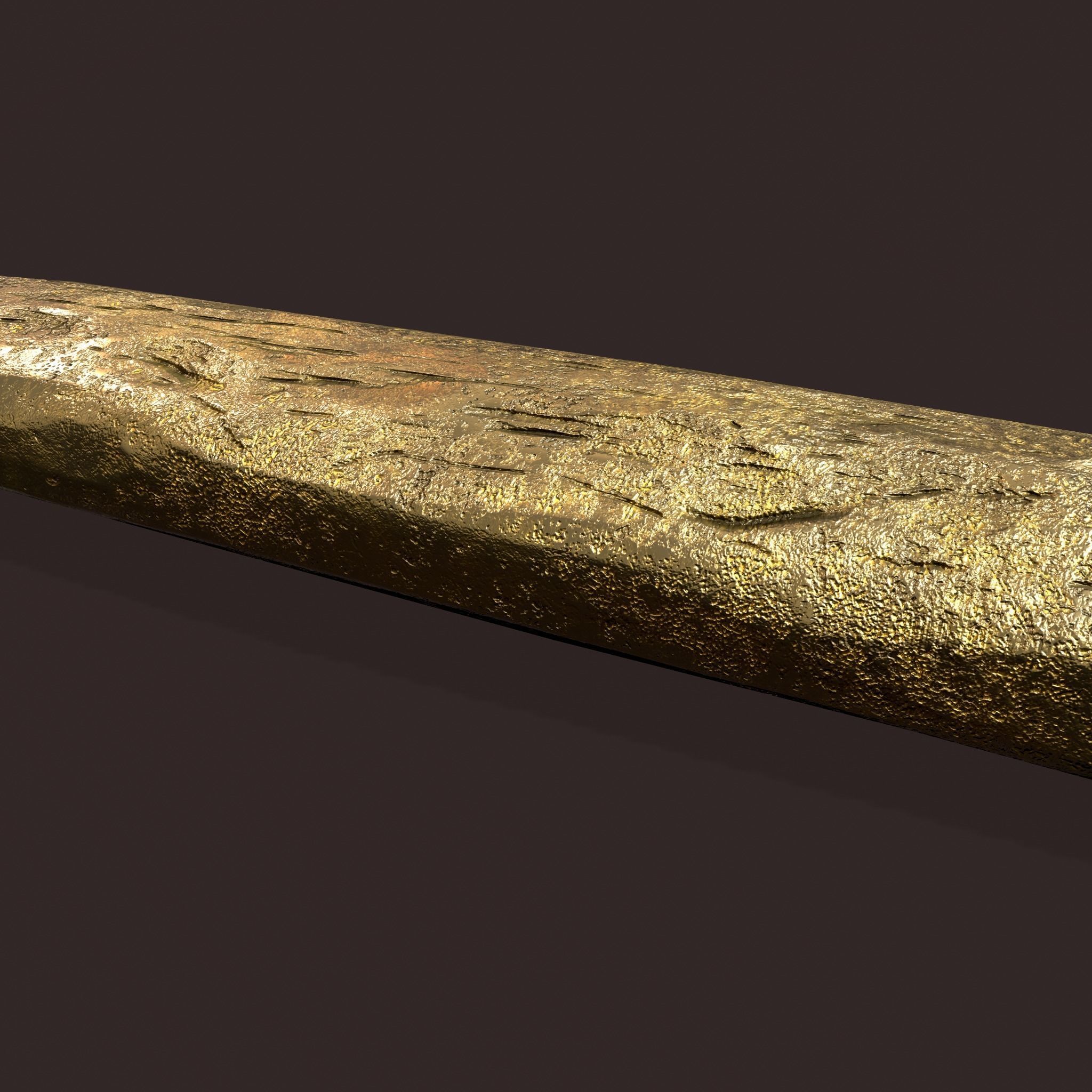Gold Ingot Medium Low-poly 3D model_19