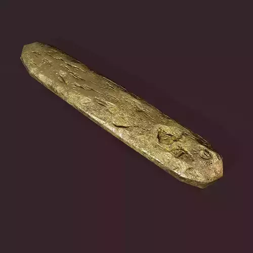 Gold Ingot Medium Low-poly 3D model