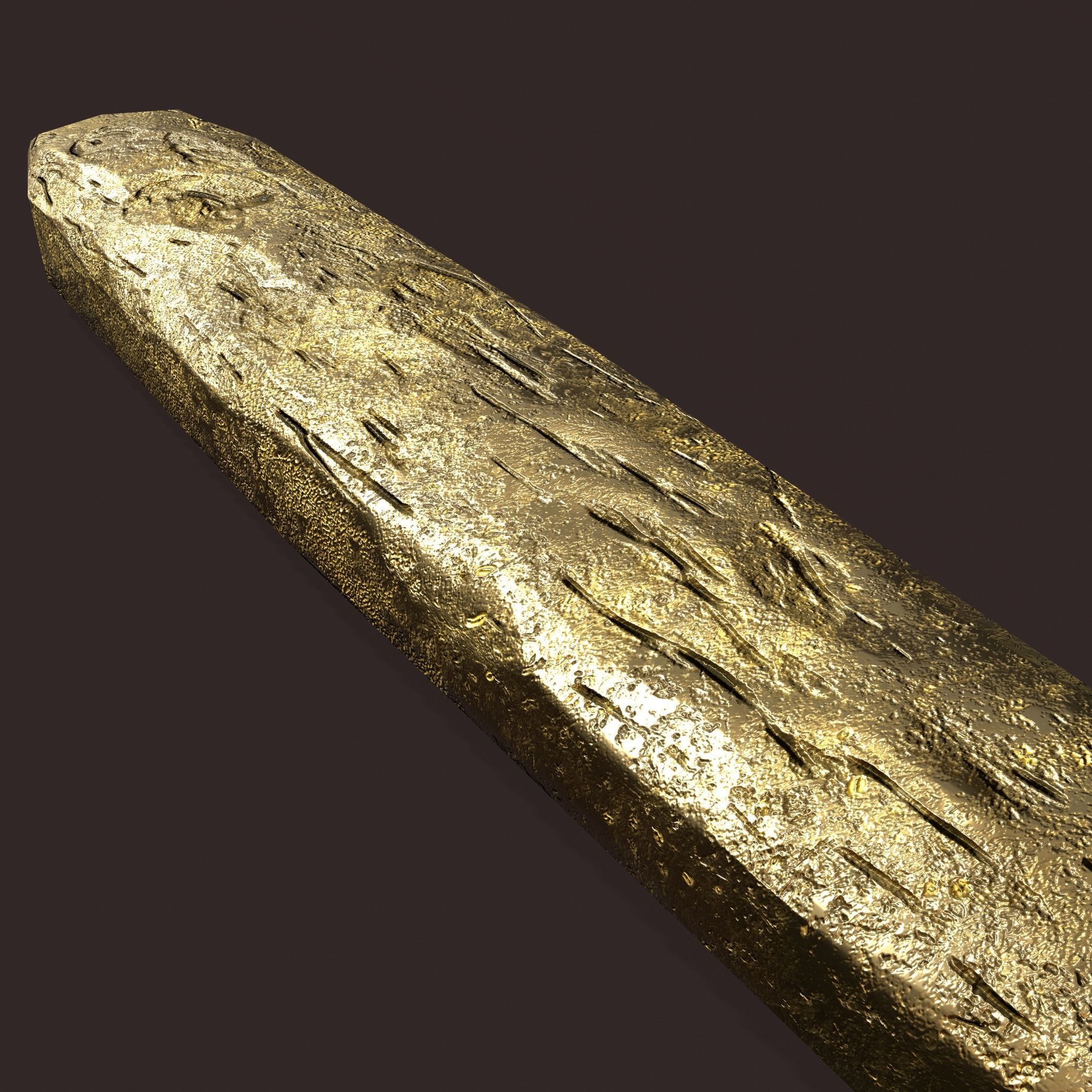 Gold Ingot Medium Low-poly 3D model_22