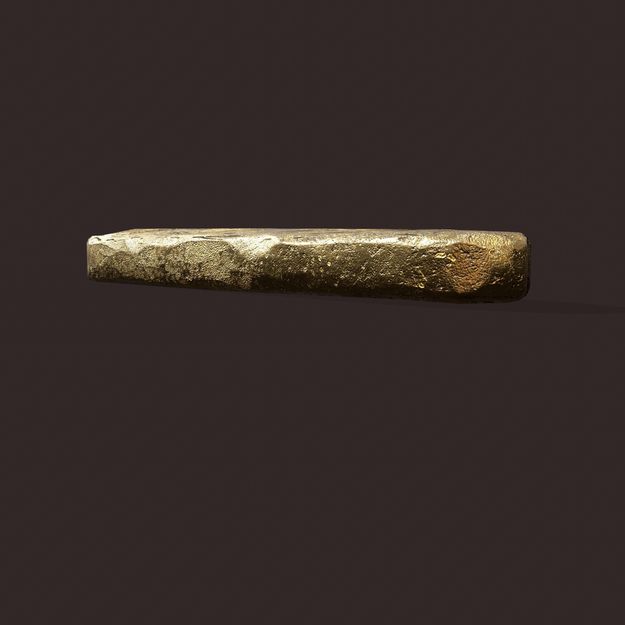 Gold Ingot Medium Low-poly 3D model_11