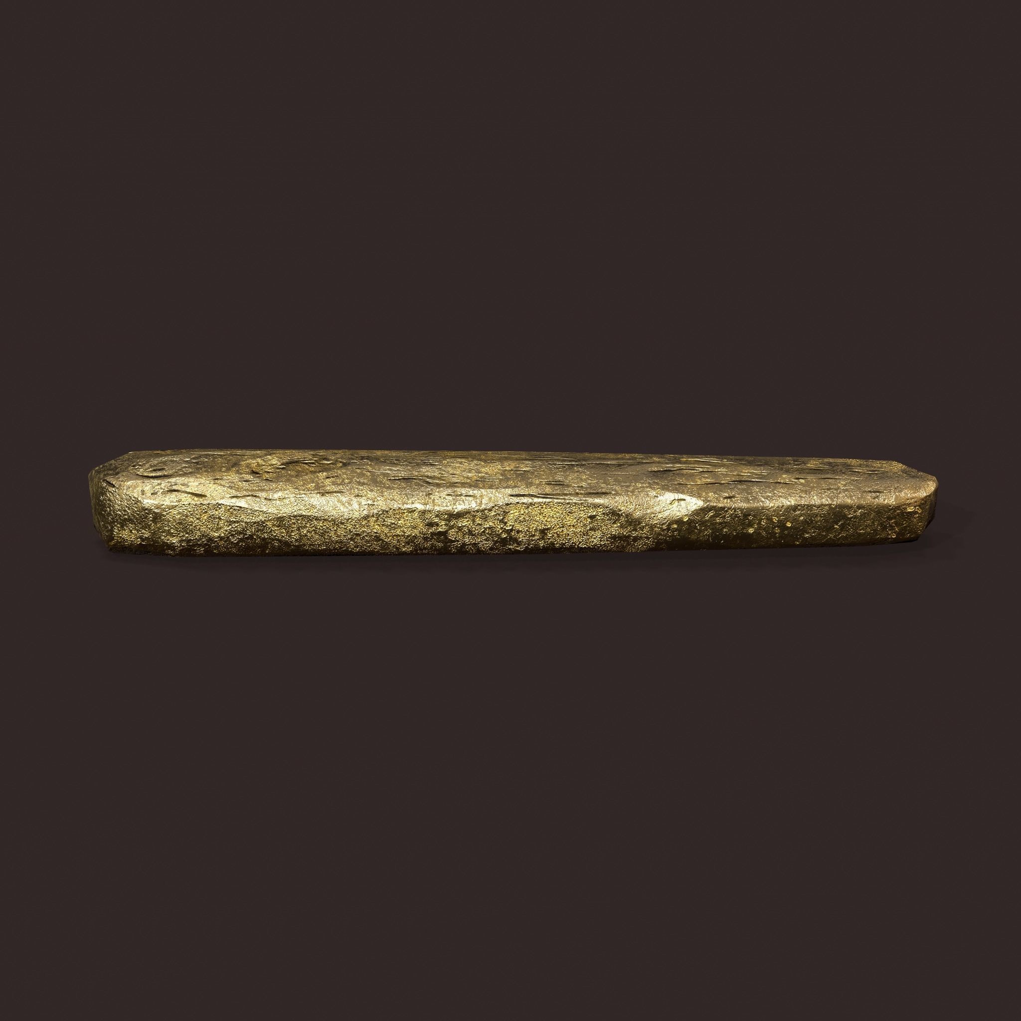 Gold Ingot Medium Low-poly 3D model_7