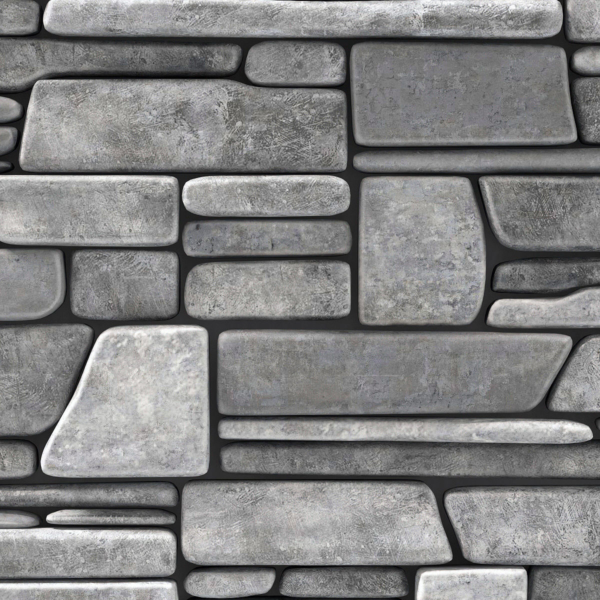 Wall stone clincer rock decor n1 3D model_5