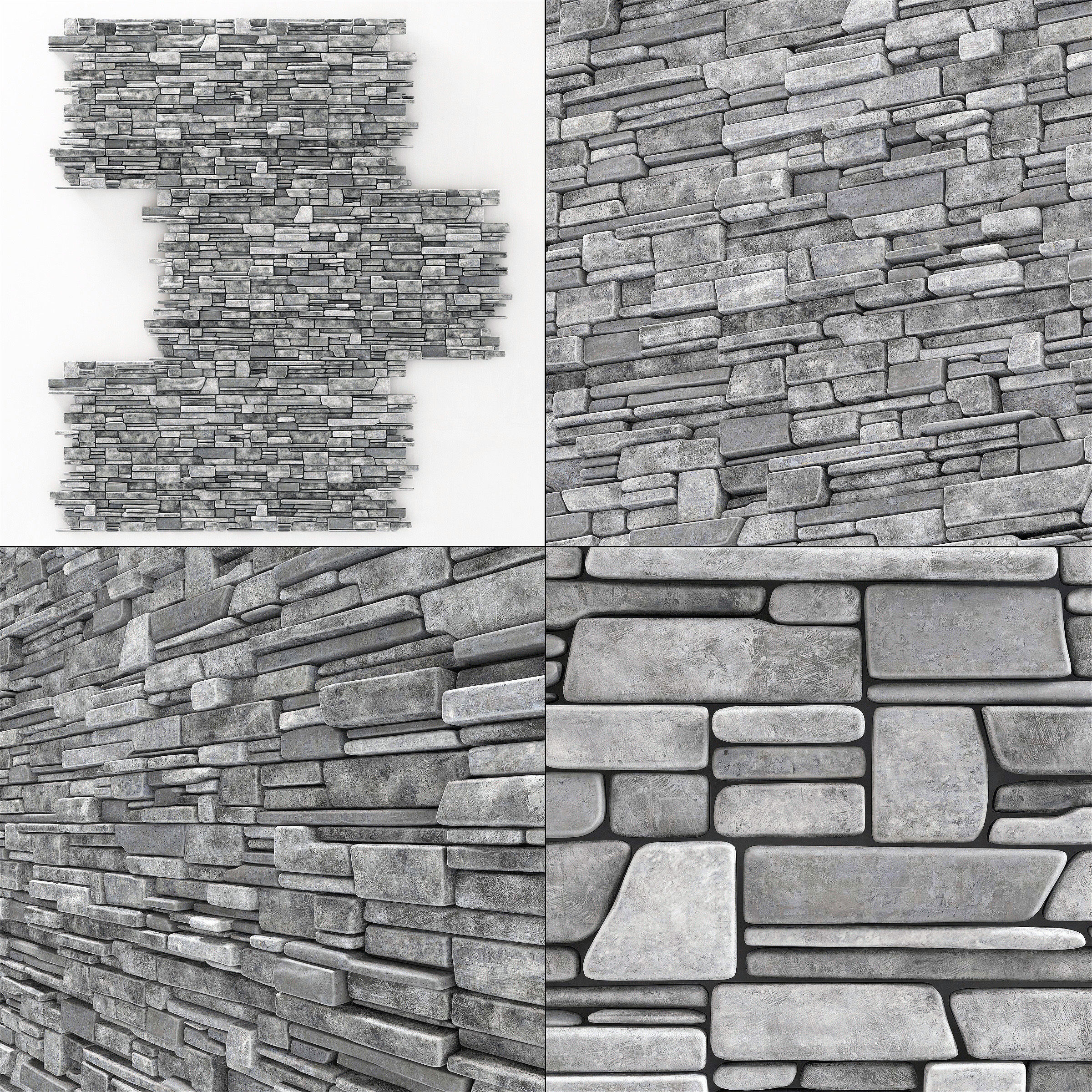 Wall stone clincer rock decor n1 3D model_1