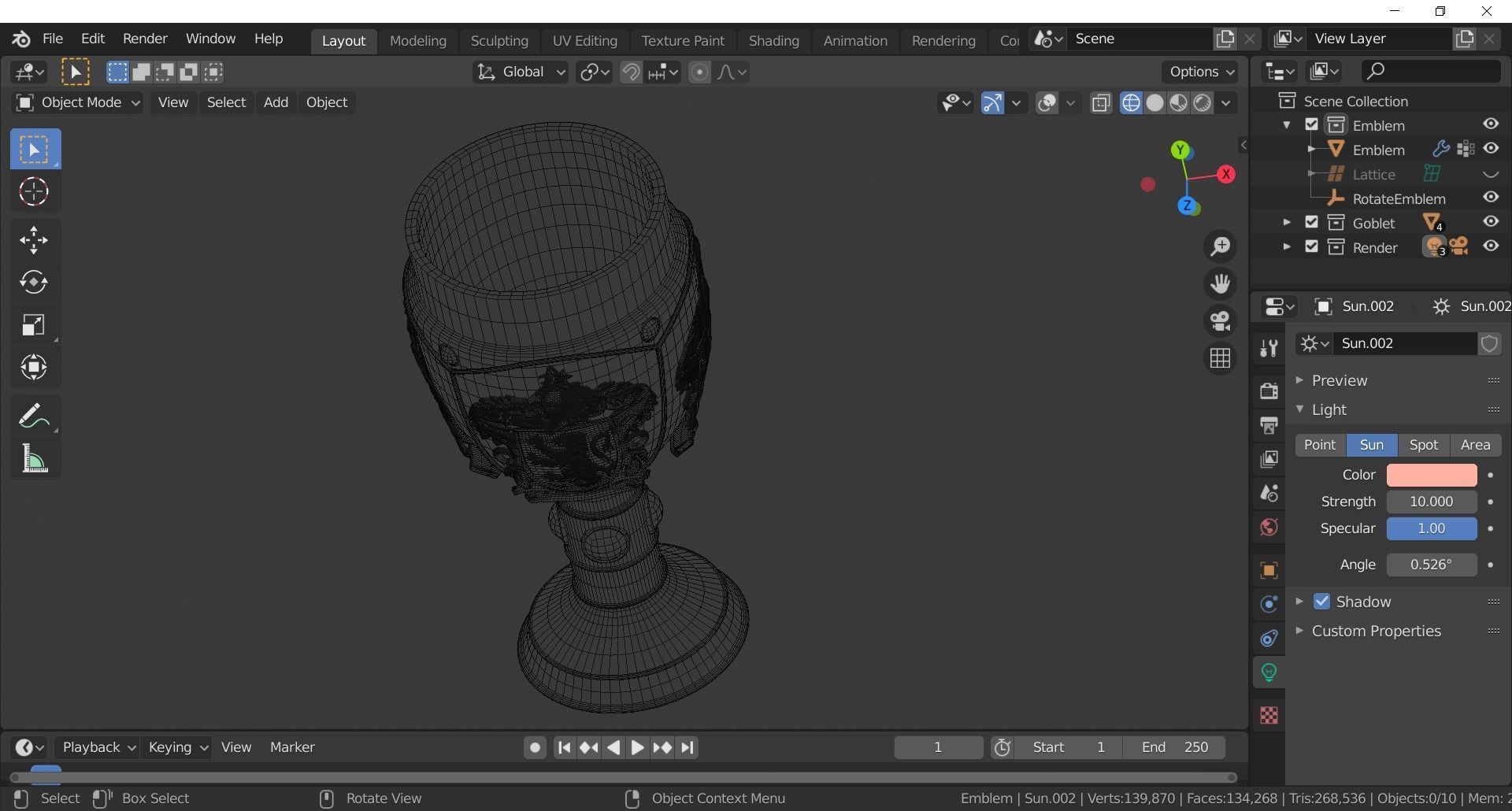 Gryffindor Goblet with Crest 3D model_9