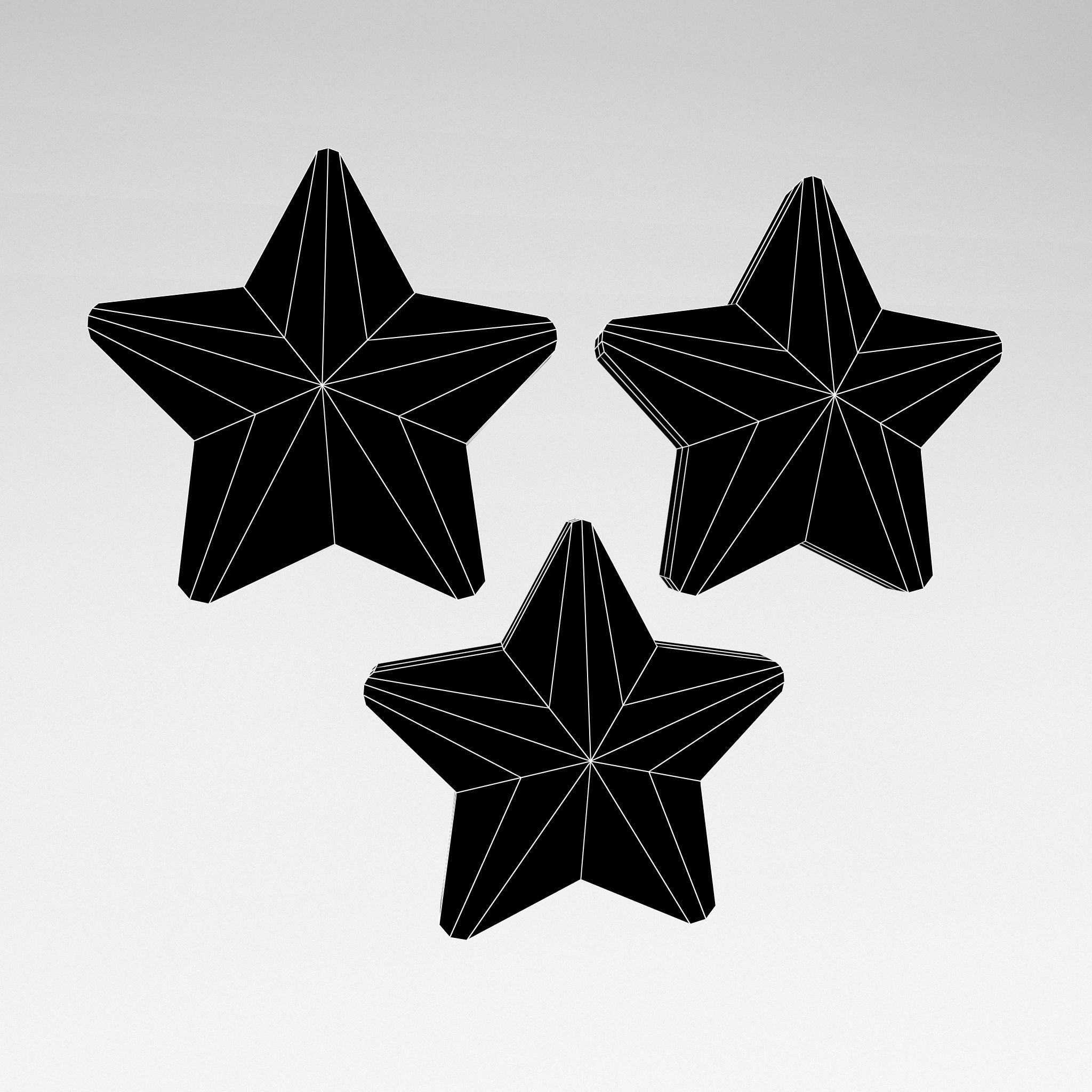 Three Star v3 001 Low-poly 3D model_4