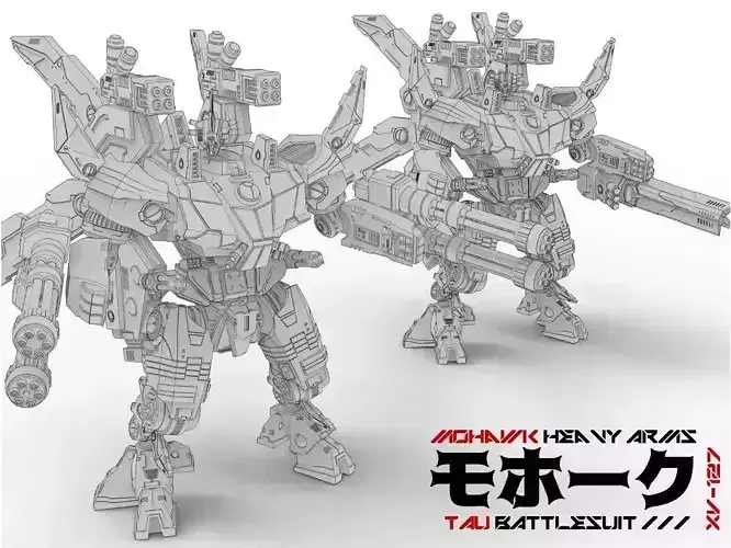 XV127 Mohawk Heavy Arms Battlesuit 3D print model