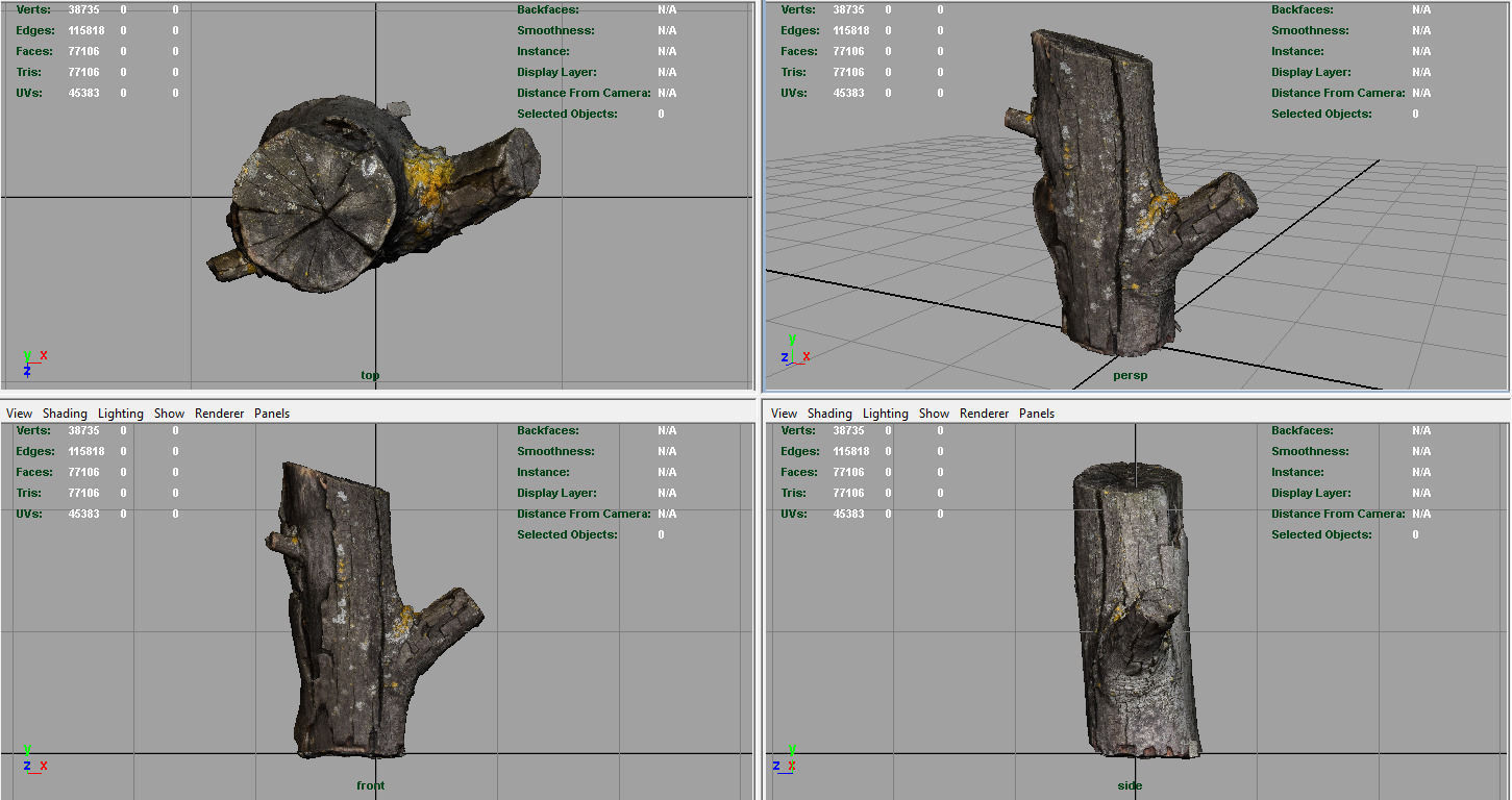 Wood Log 4 Low-poly 3D model_8