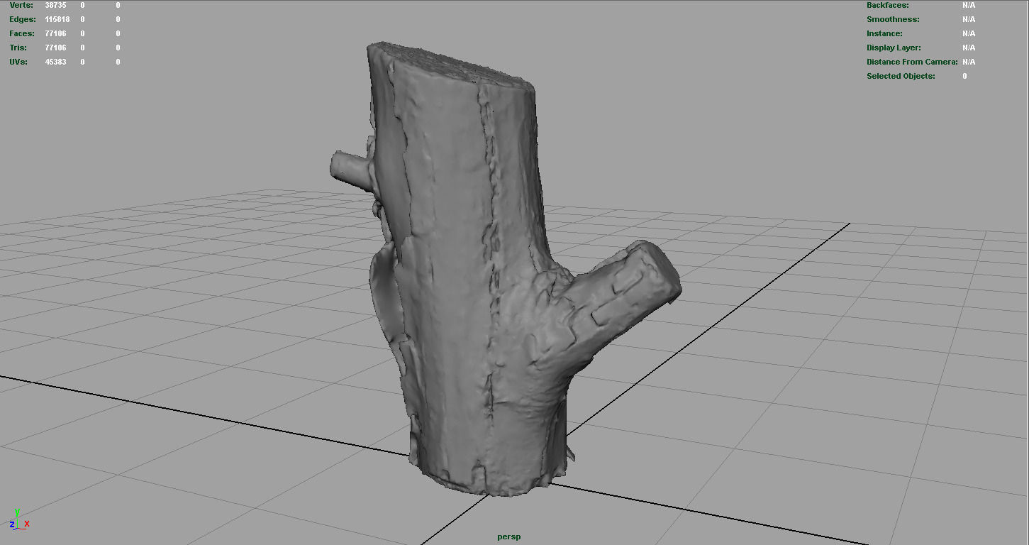 Wood Log 4 Low-poly 3D model_6