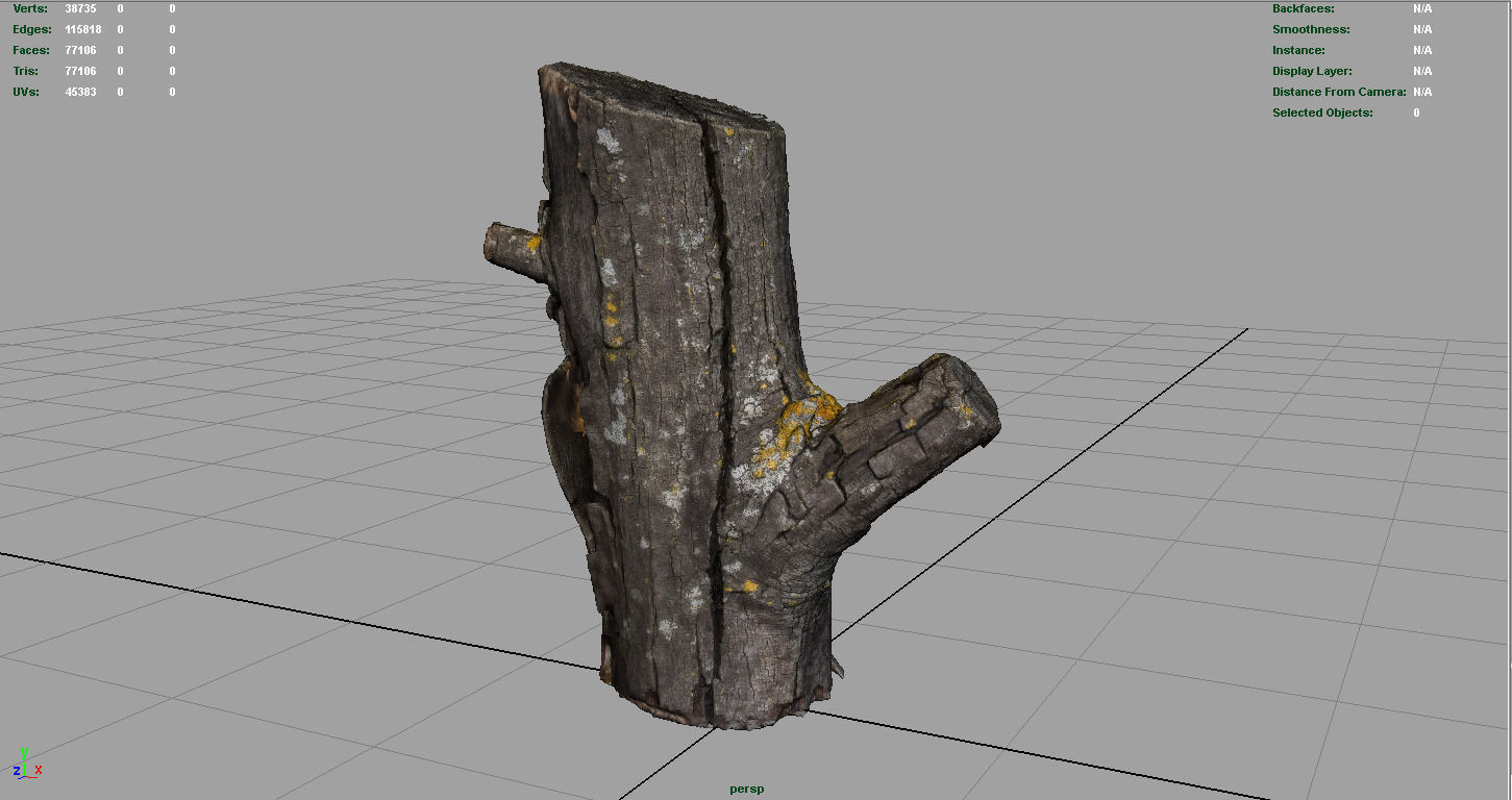 Wood Log 4 Low-poly 3D model_4