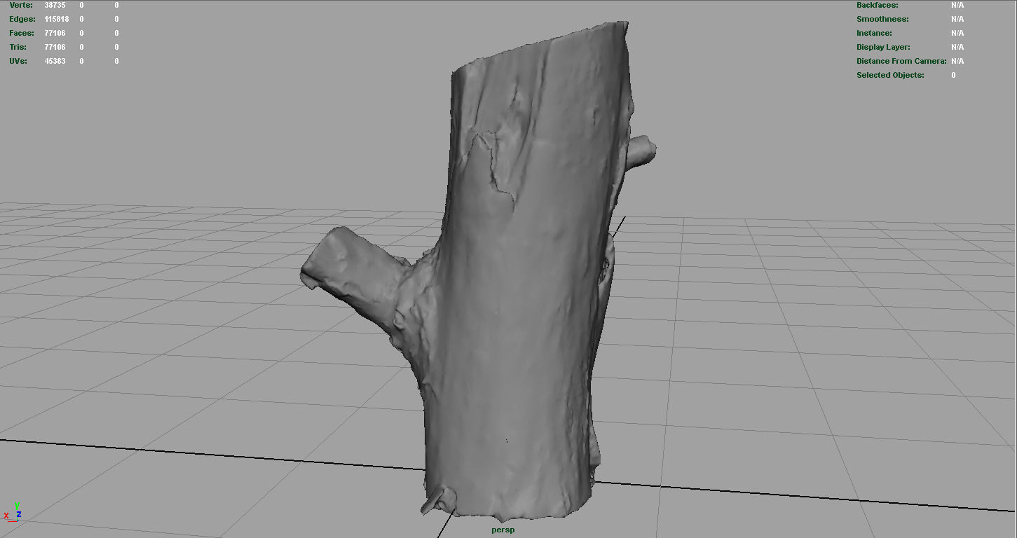 Wood Log 4 Low-poly 3D model_7