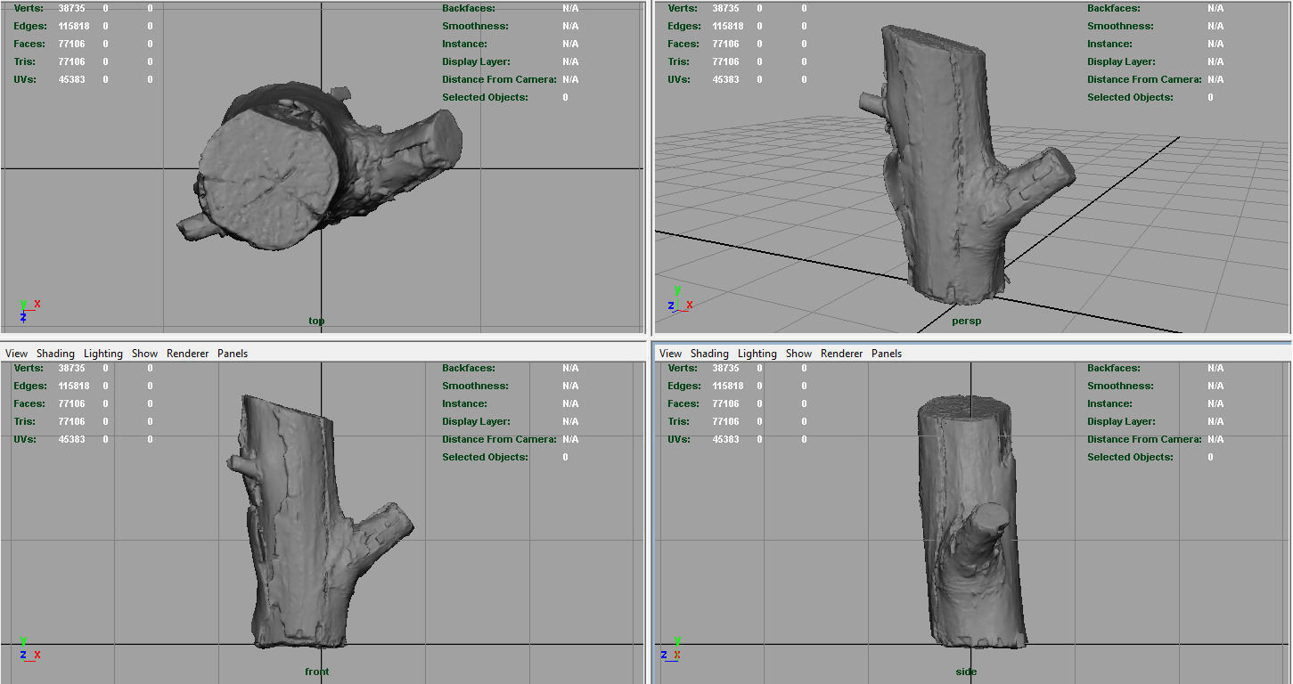 Wood Log 4 Low-poly 3D model_9