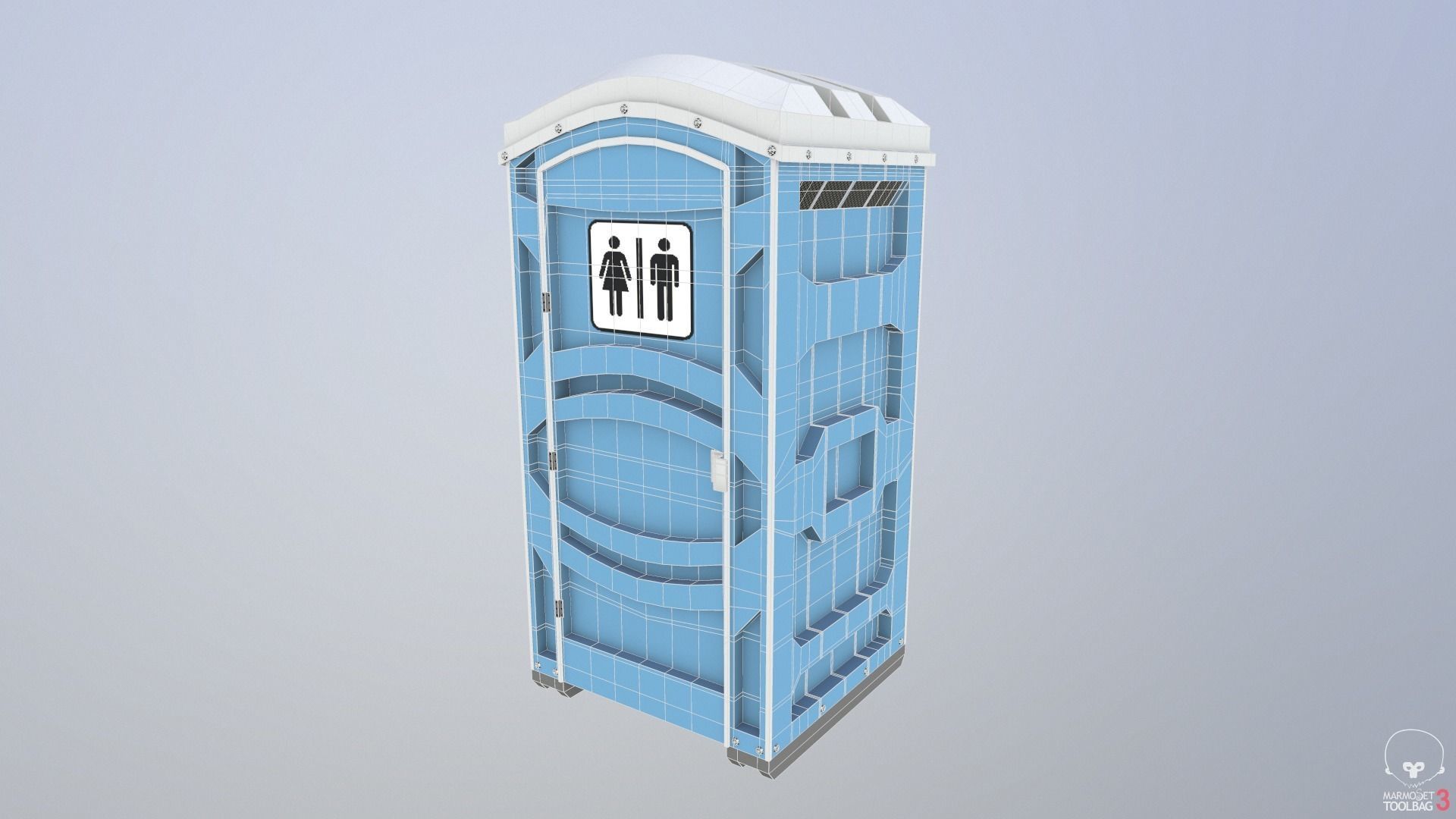 Portable Toilet Low-poly 3D model_8