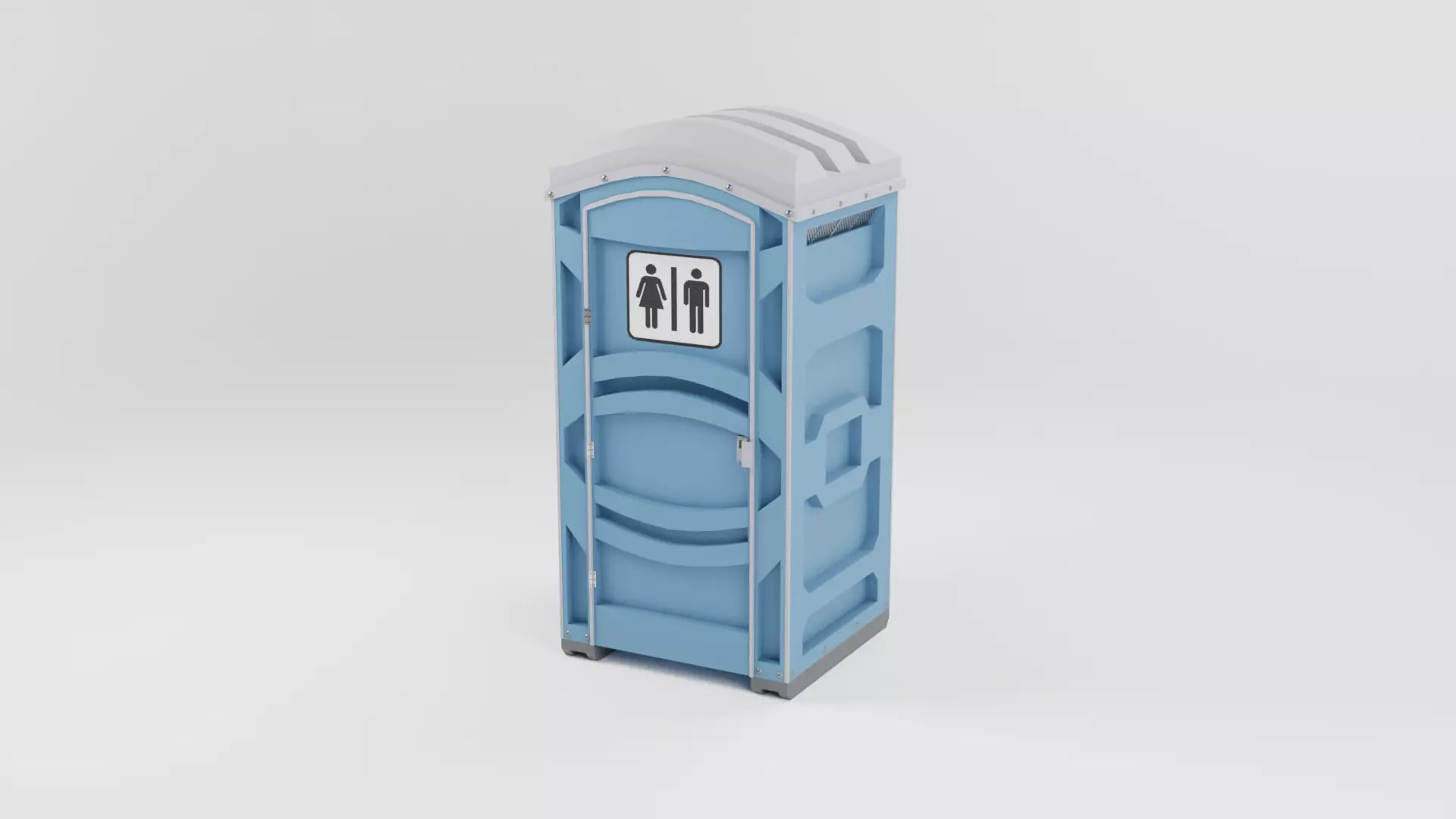 Portable Toilet Low-poly 3D model_0