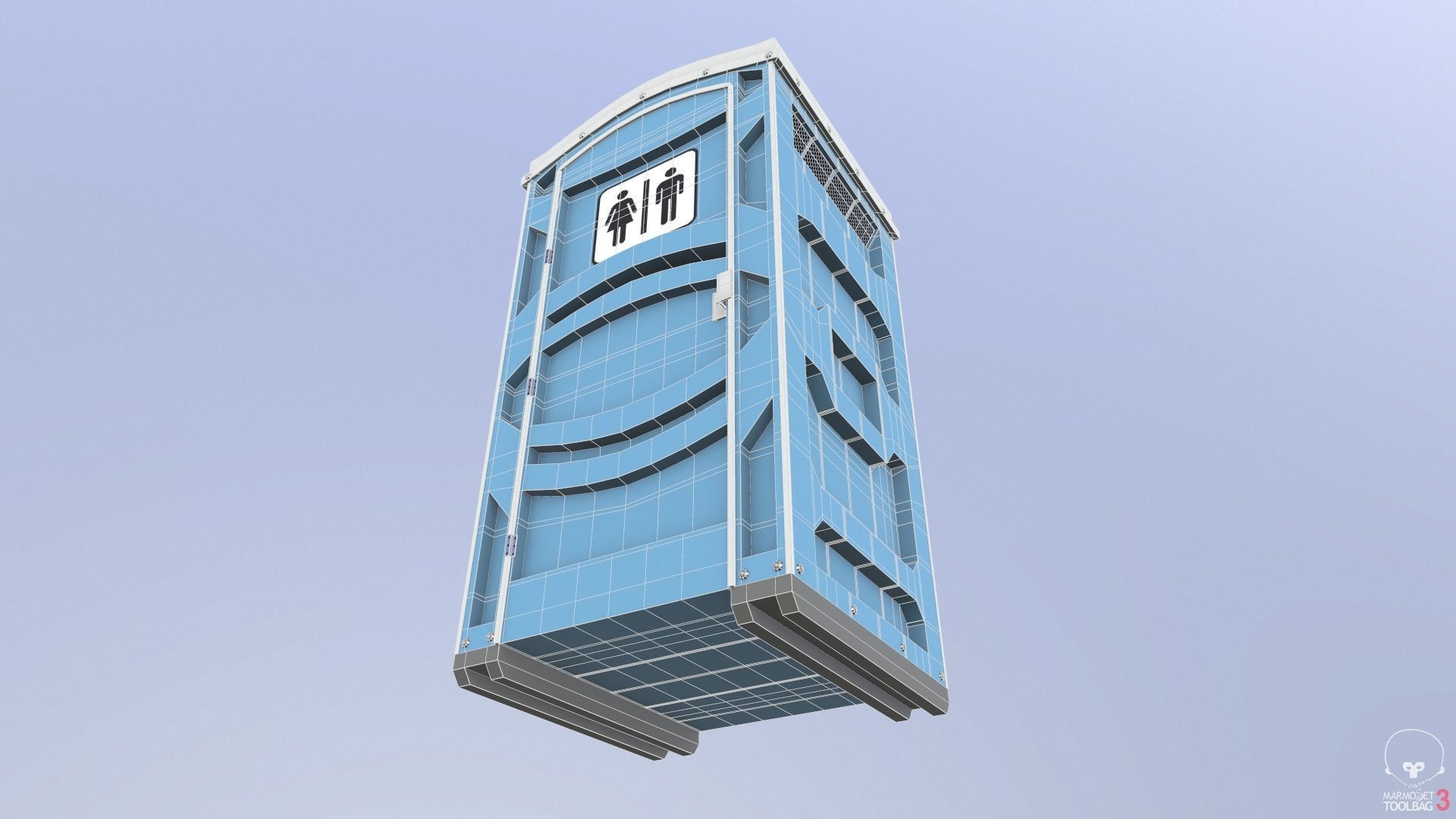 Portable Toilet Low-poly 3D model_11