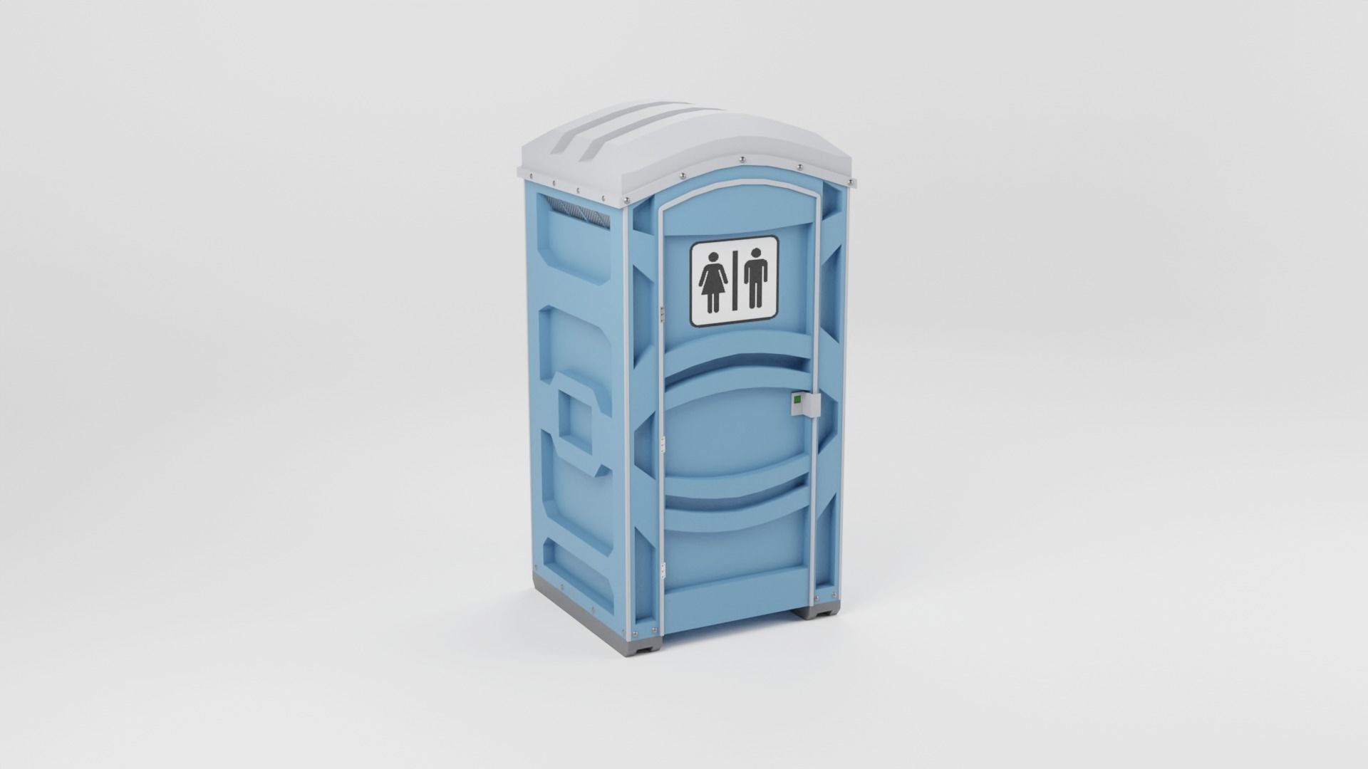 Portable Toilet Low-poly 3D model_4