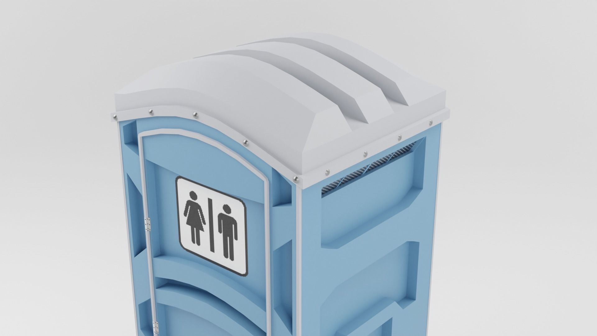 Portable Toilet Low-poly 3D model_6