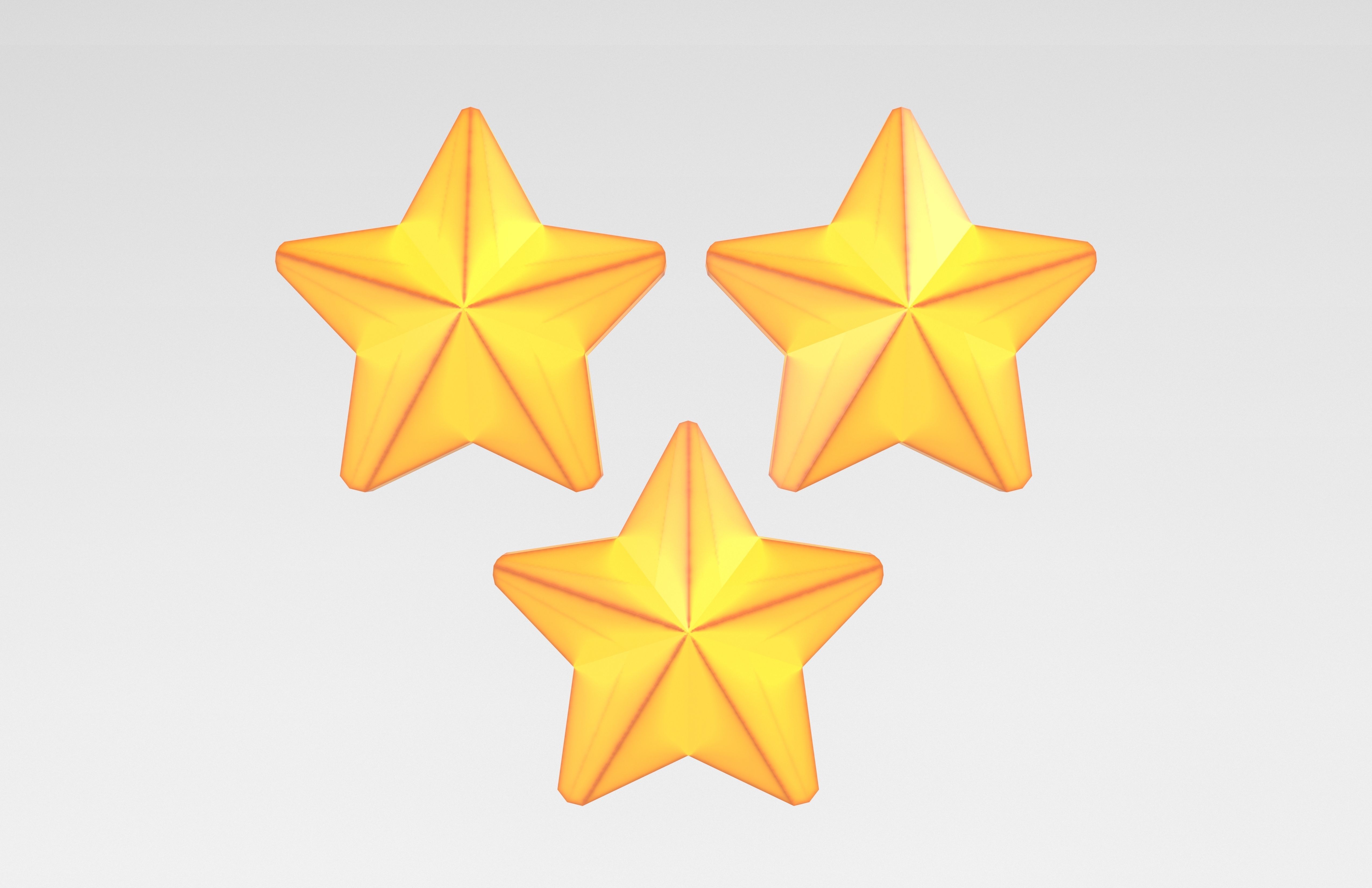 Three Star Pack Low-poly 3D model_11