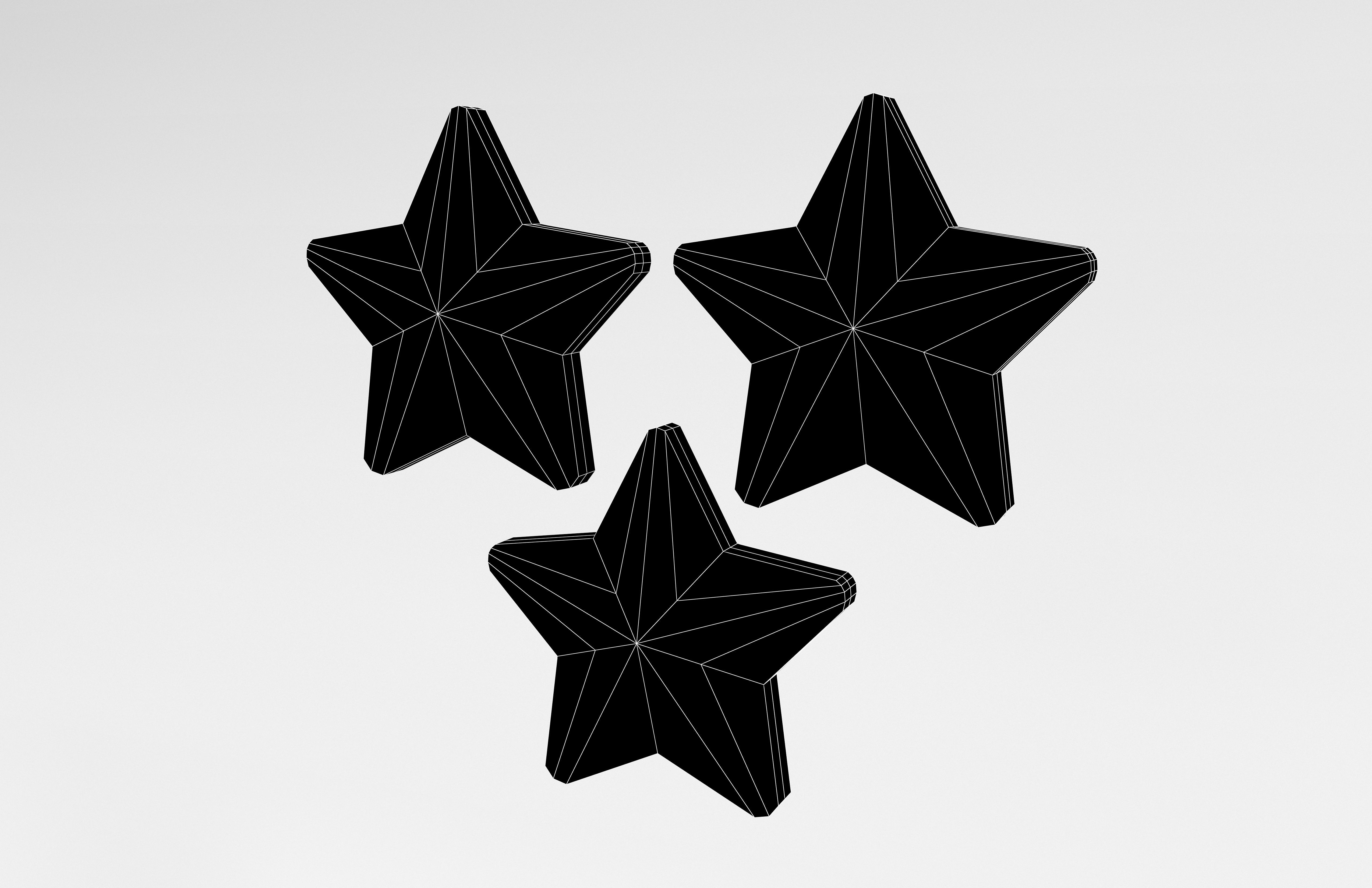 Three Star Pack Low-poly 3D model_5
