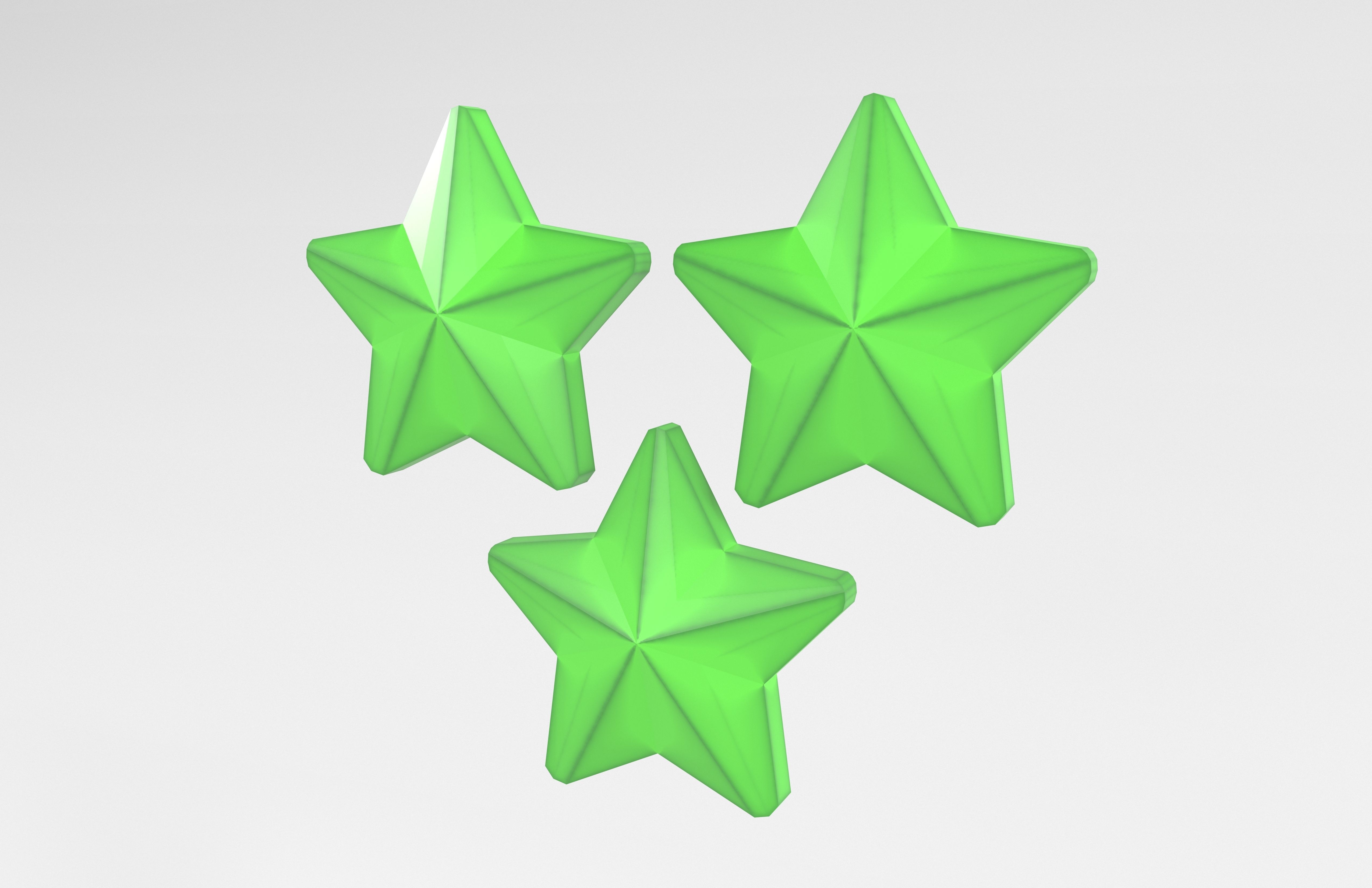 Three Star Pack Low-poly 3D model_8