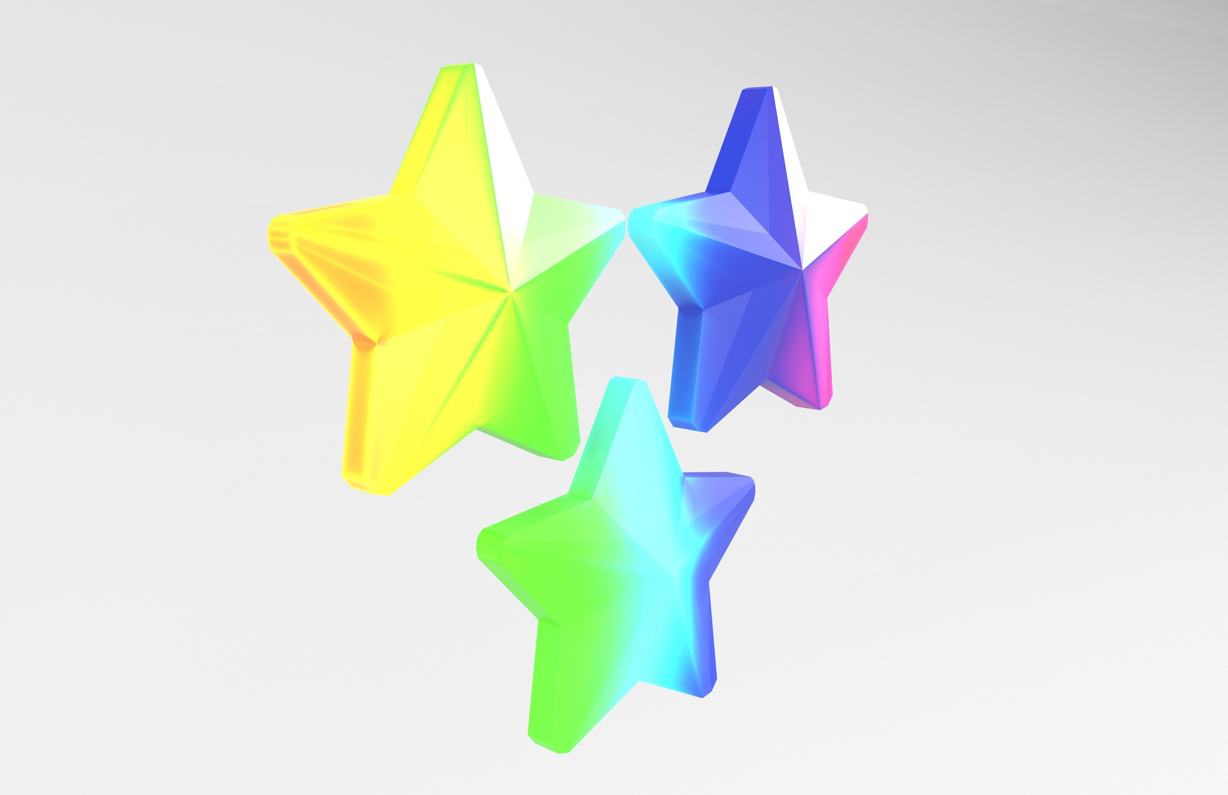 Three Star Pack Low-poly 3D model_26