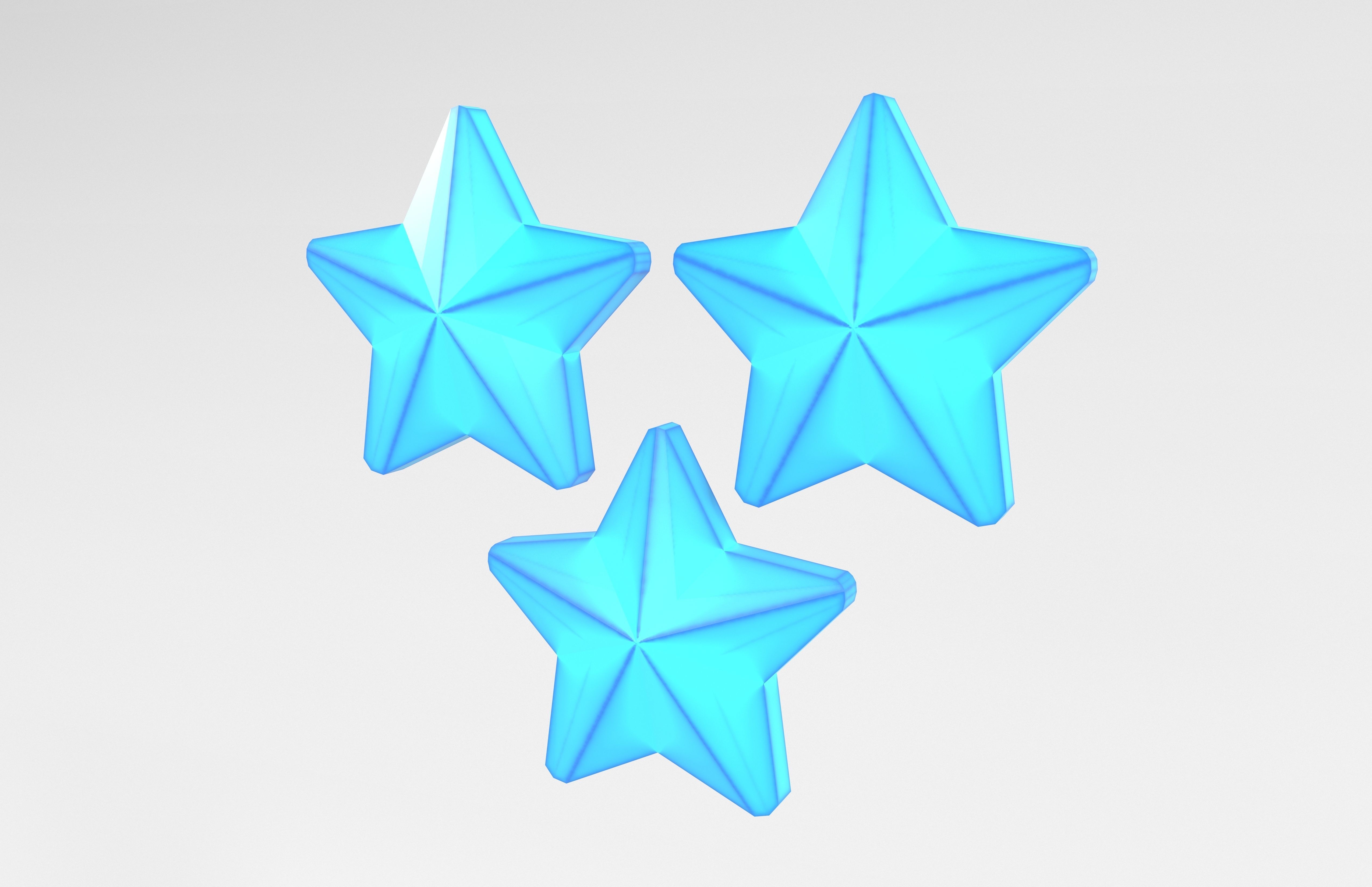Three Star Pack Low-poly 3D model_15
