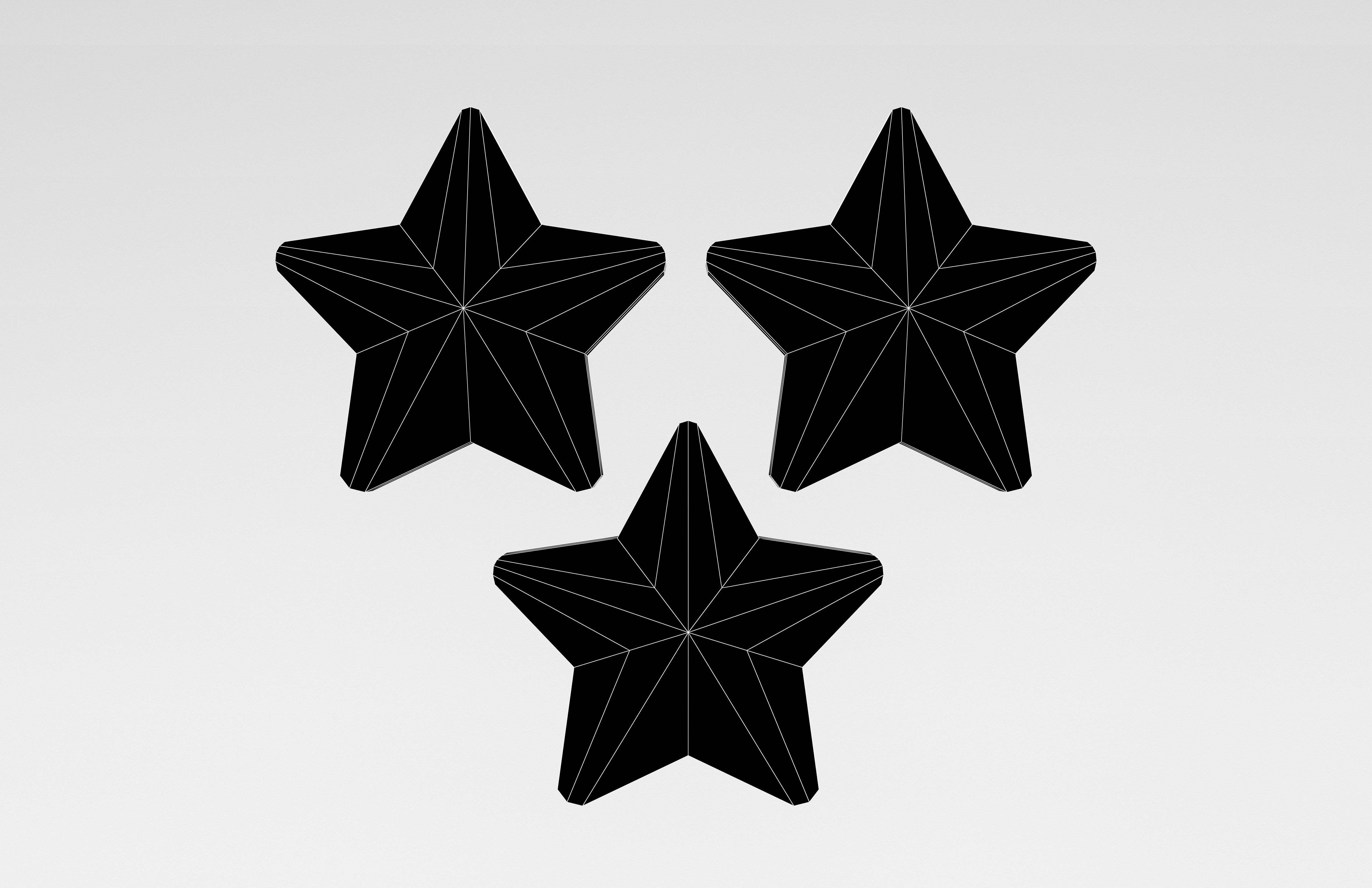 Three Star Pack Low-poly 3D model_4