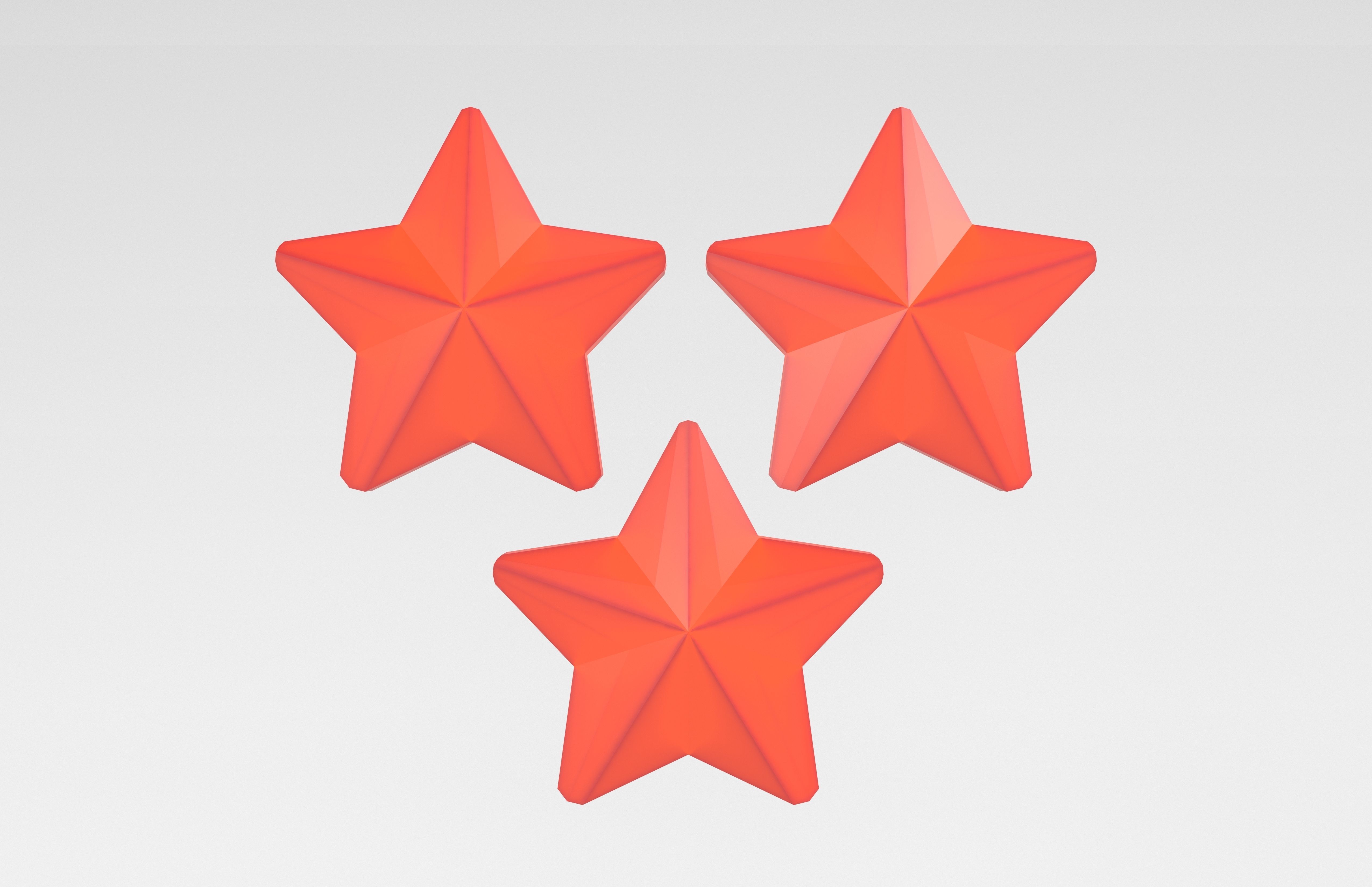 Three Star Pack Low-poly 3D model_19
